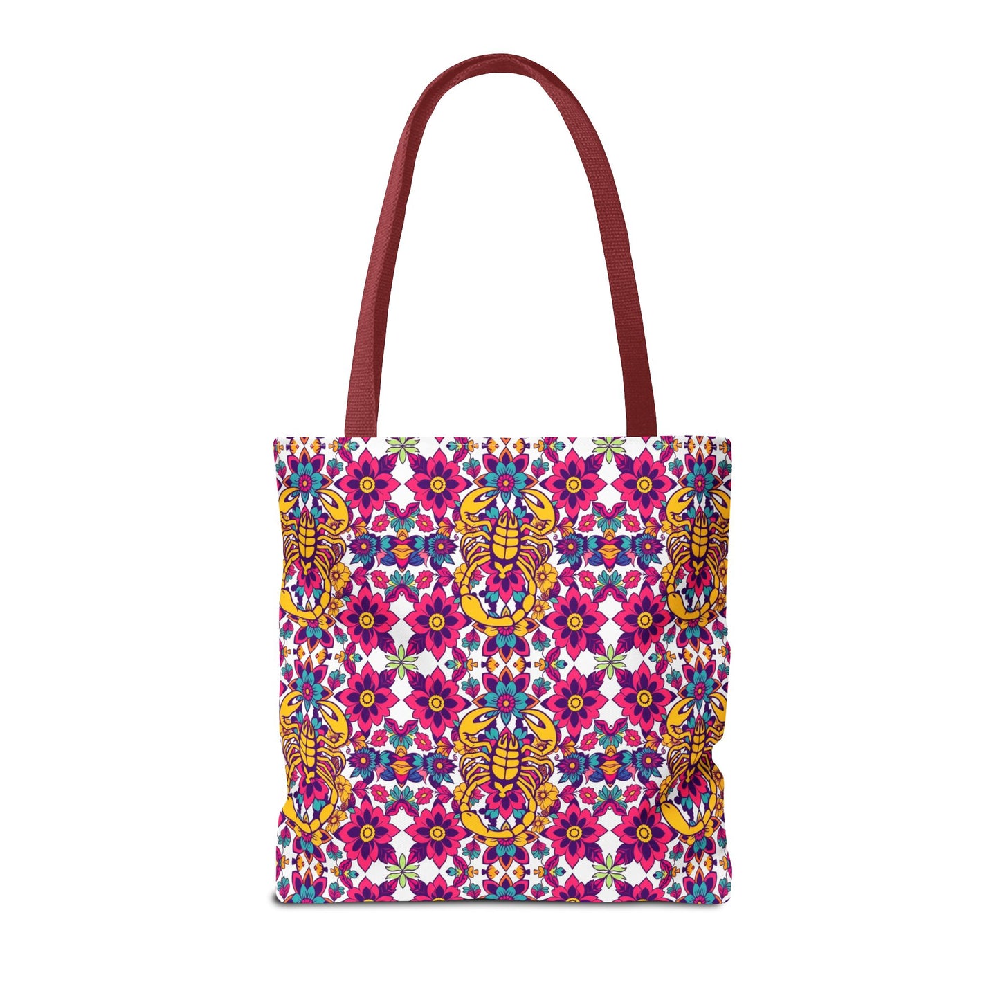Tote Bag (AOP), Scorpio, Zodiac v1, Flower Pattern