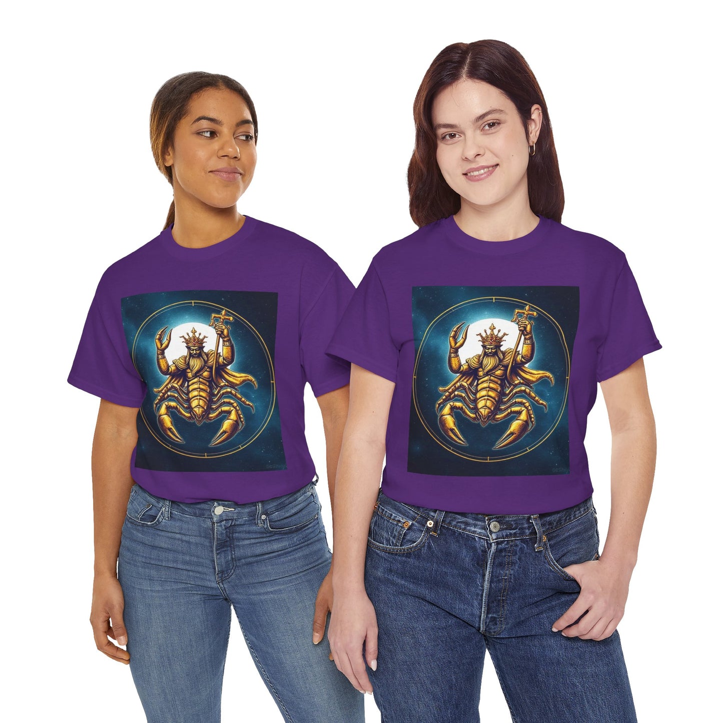 Unisex Heavy Cotton T-Shirt, Moon, Scorpio Zodiac Design