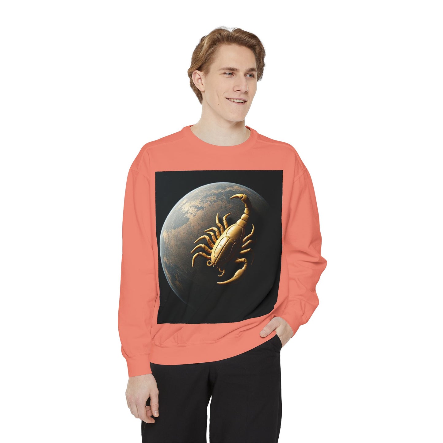 Garment-Dyed Sweatshirt, Unisex, Space Animal Design v1, Scorpio