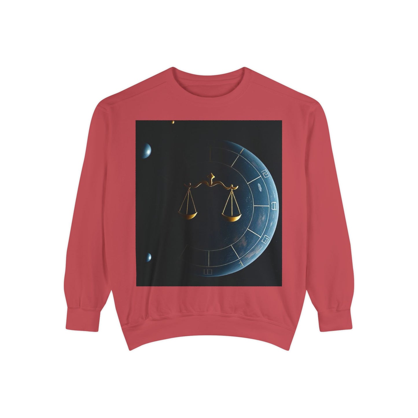 Garment-Dyed Sweatshirt, Unisex, Space Animal Design v1, Libra