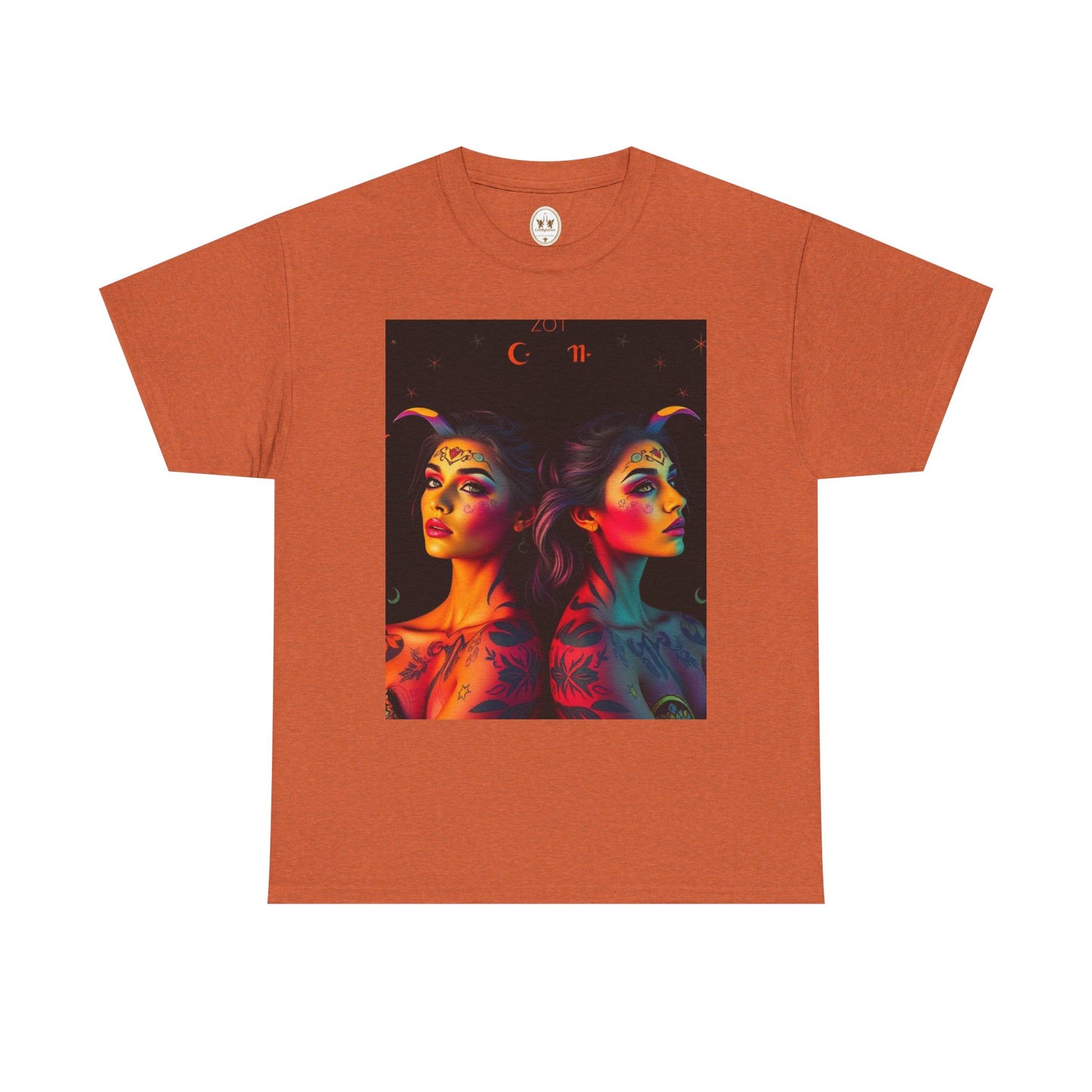 Unisex Heavy Cotton T-Shirt, Gemini, Zodiac, Sexy Art