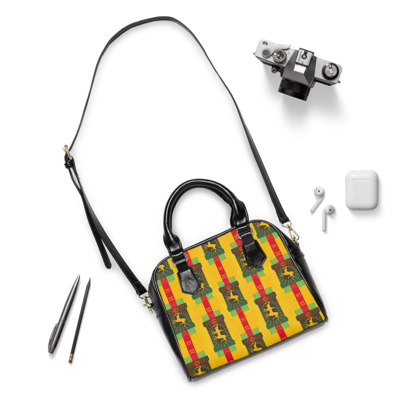 Shoulder Handbag, Capricorn, Zodiac, Shapes Pattern