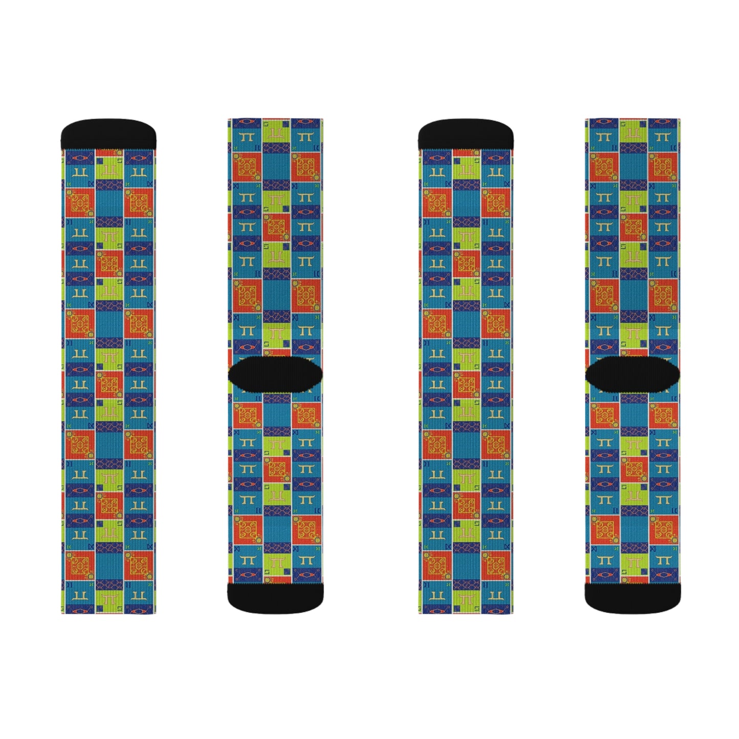 Sublimation Socks, Gemini, Zodiac v1, Shapes Pattern