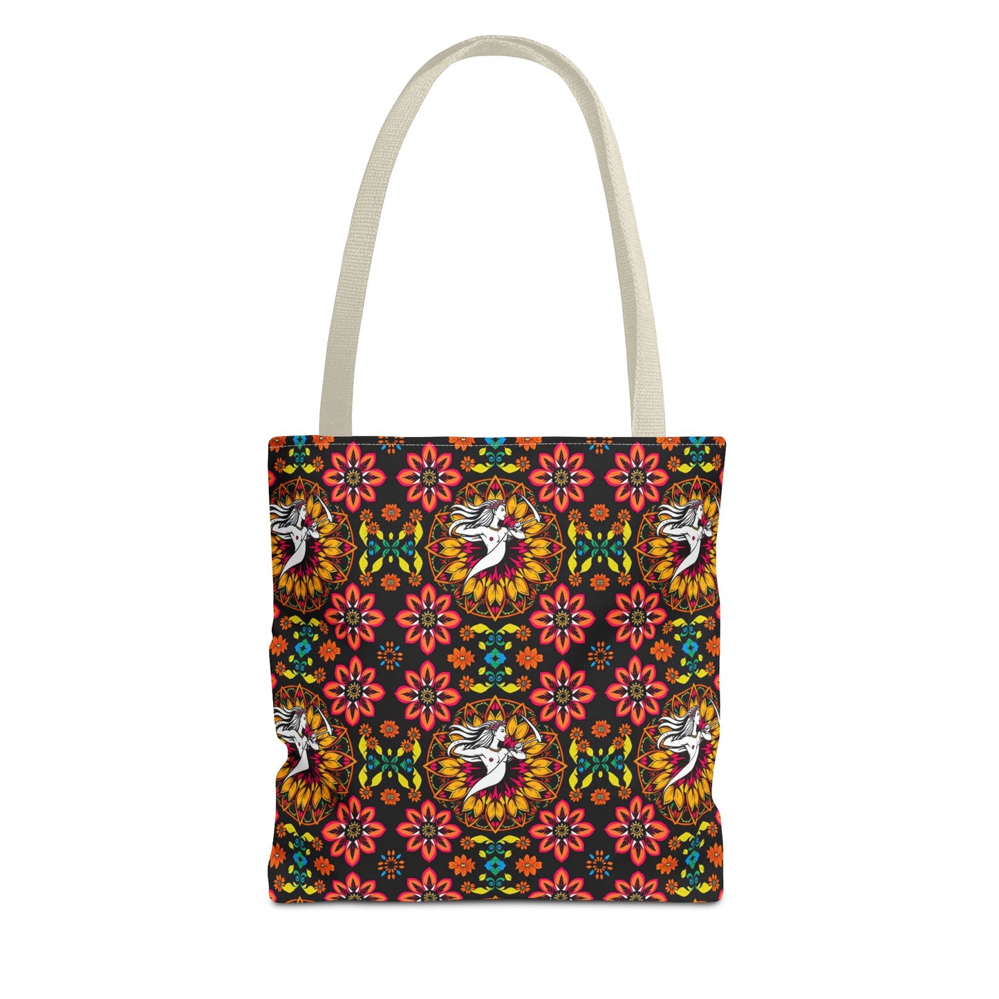Tote Bag (AOP), Sagittarius, Zodiac v1, Flower Pattern