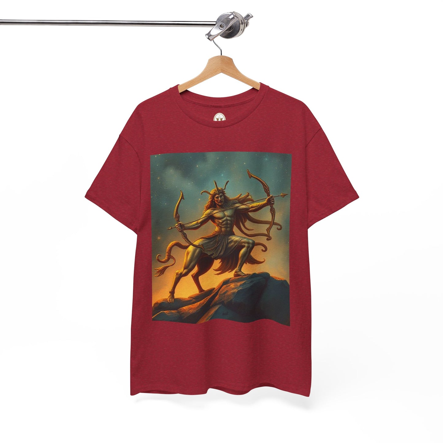 Unisex Heavy Cotton T-Shirt, Arrow Centaur, Sagittarius Zodiac Design