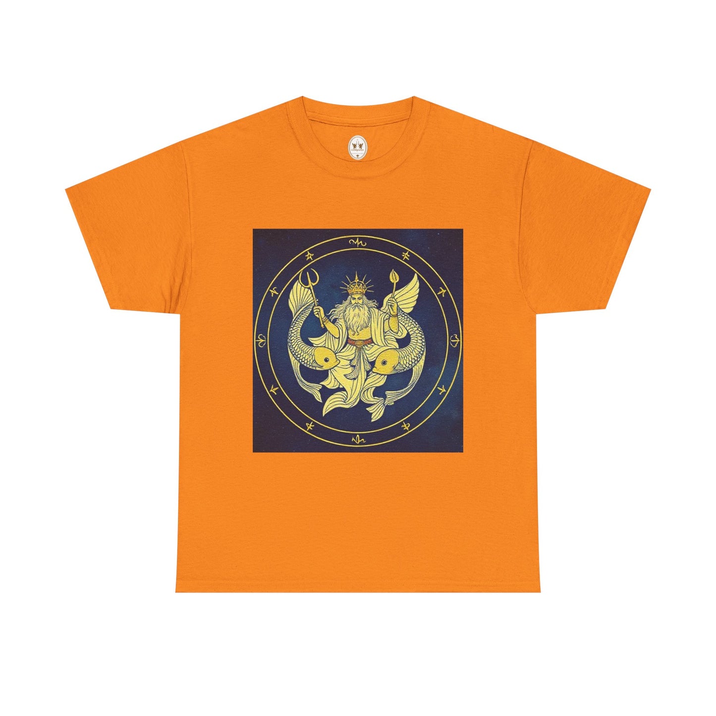 Unisex Heavy Cotton T-Shirt, King of Pisces, Zodiac Design