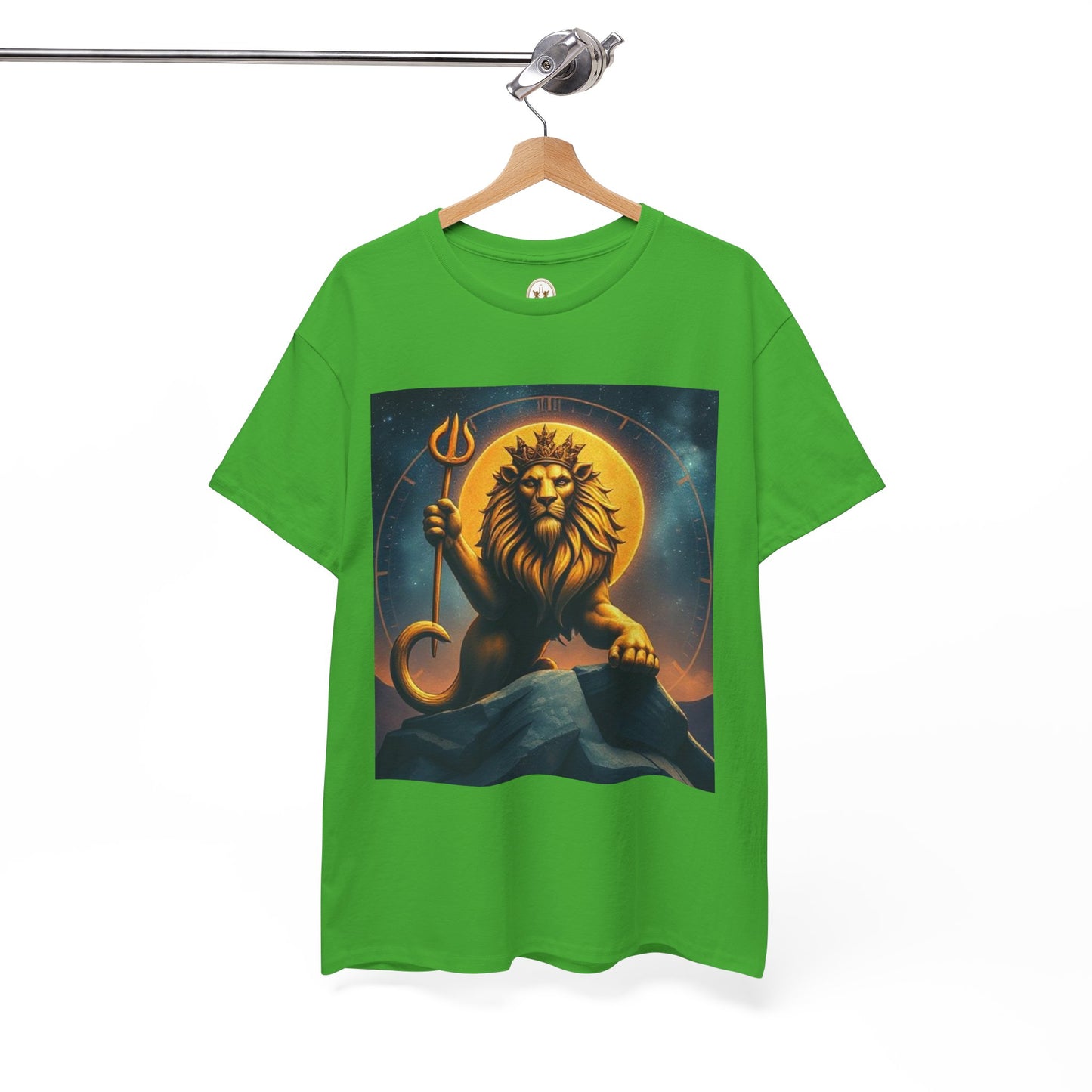 Unisex Heavy Cotton T-Shirt, King of Lions v2, Leo Zodiac Design