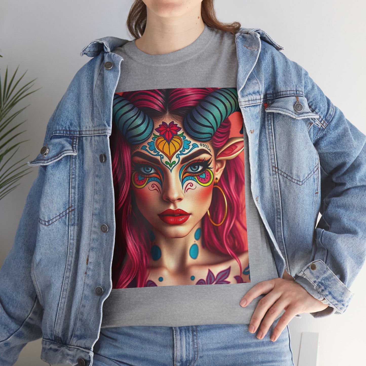 Unisex Heavy Cotton T-Shirt, Taurus, Zodiac, Sexy Art