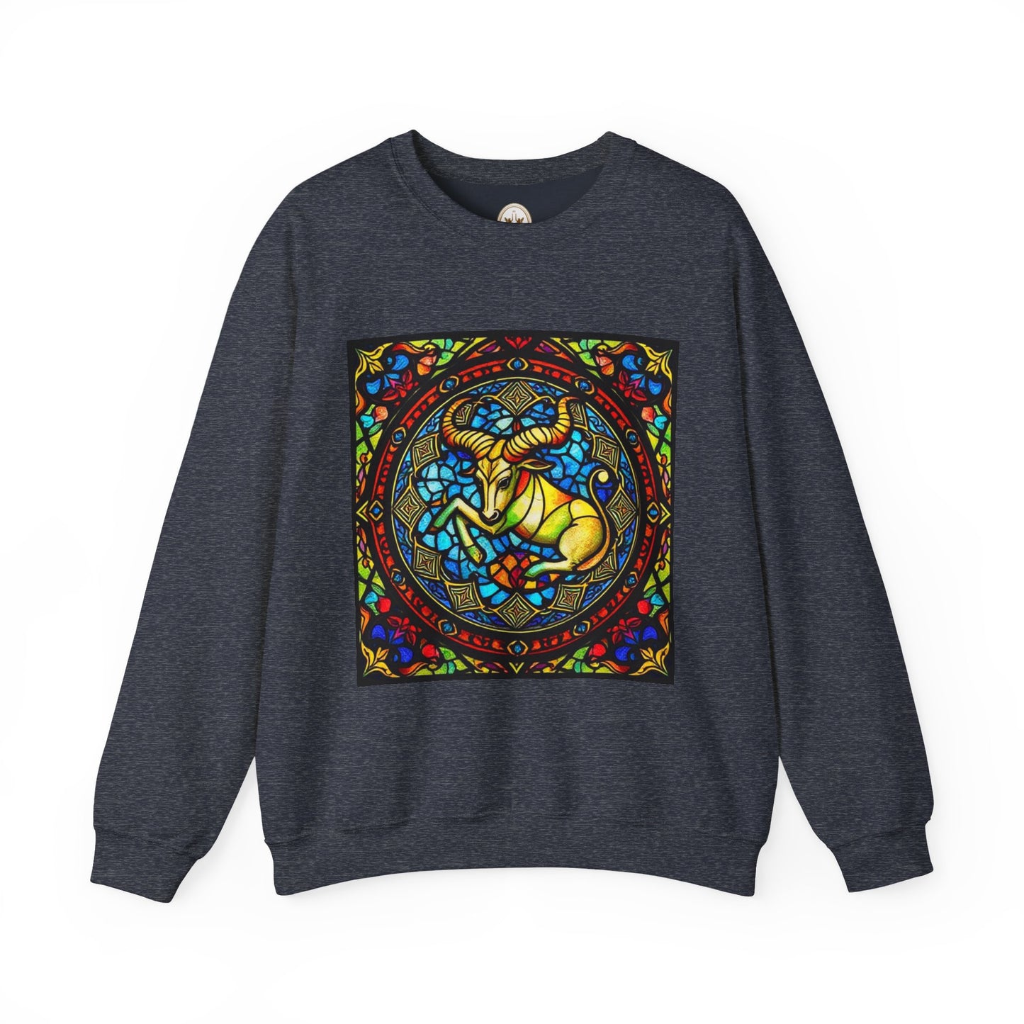 Unisex Heavy Blend™ Crewneck Sweatshirt, Glass, Taurus Zodiac Design