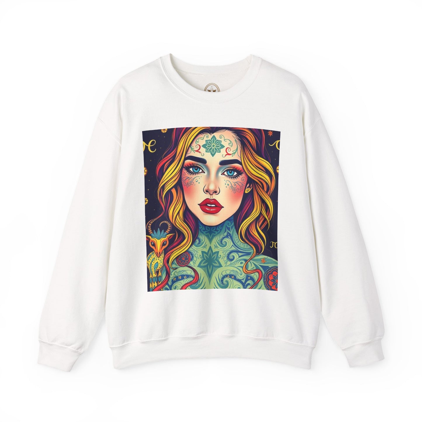 Unisex Heavy Blend™ Crewneck Sweatshirt, Aquarius, Zodiac, Sexy Pattern