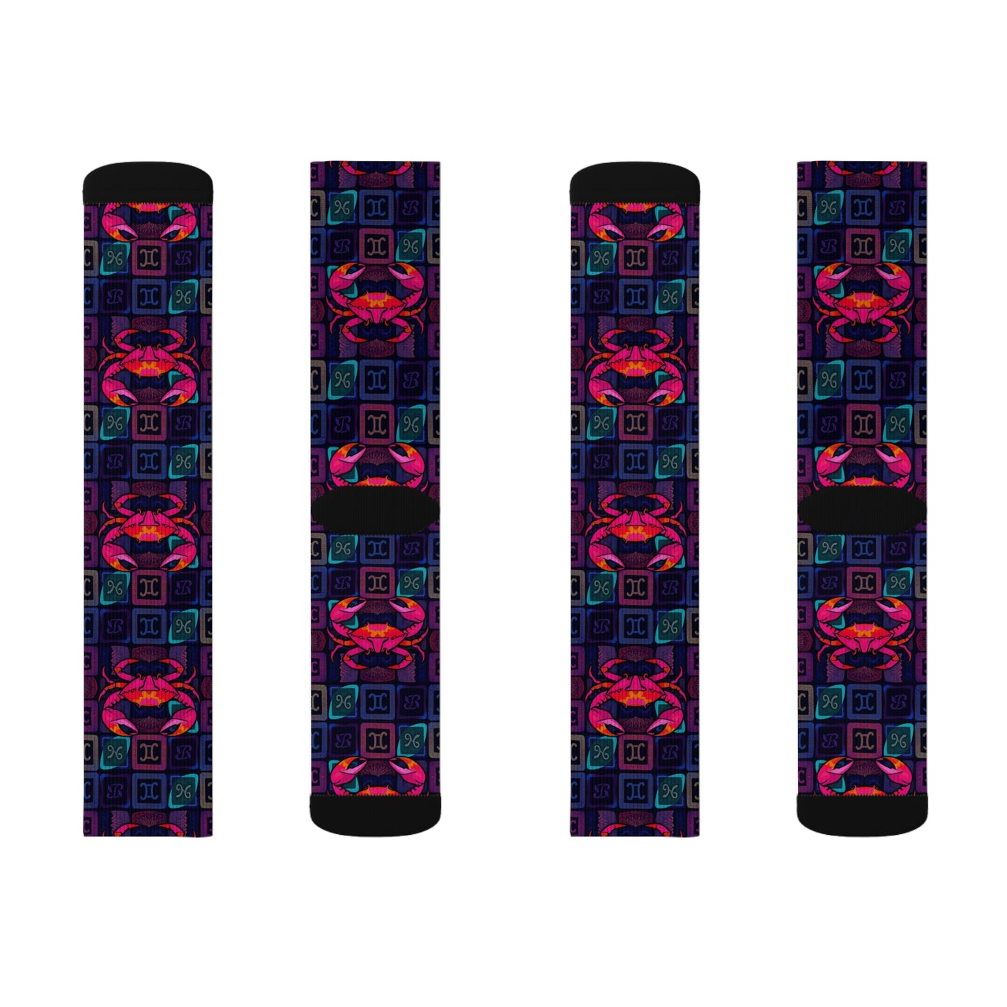 Sublimation Socks, Cancer, Zodiac v1, Shapes Pattern