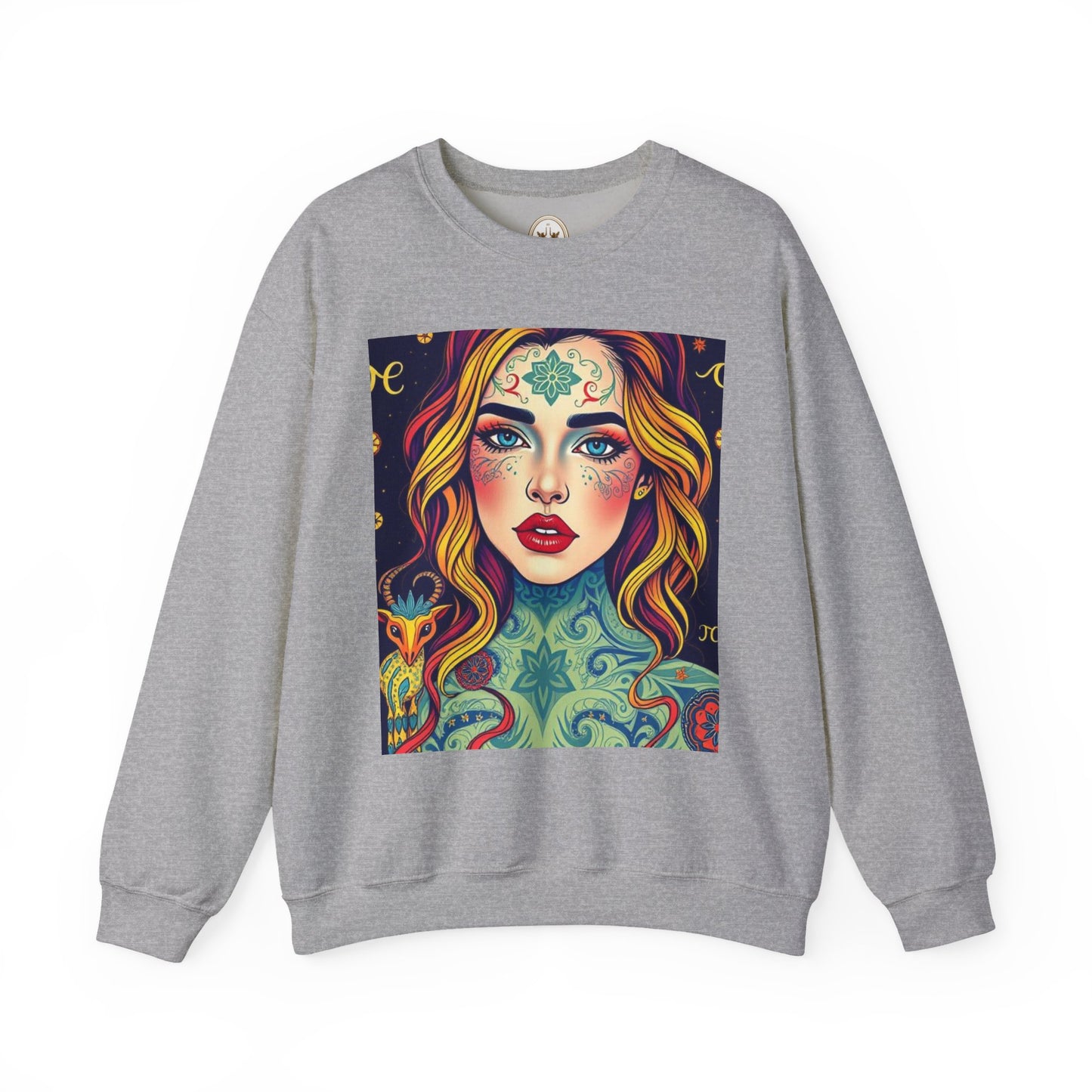 Unisex Heavy Blend™ Crewneck Sweatshirt, Aquarius, Zodiac, Sexy Pattern