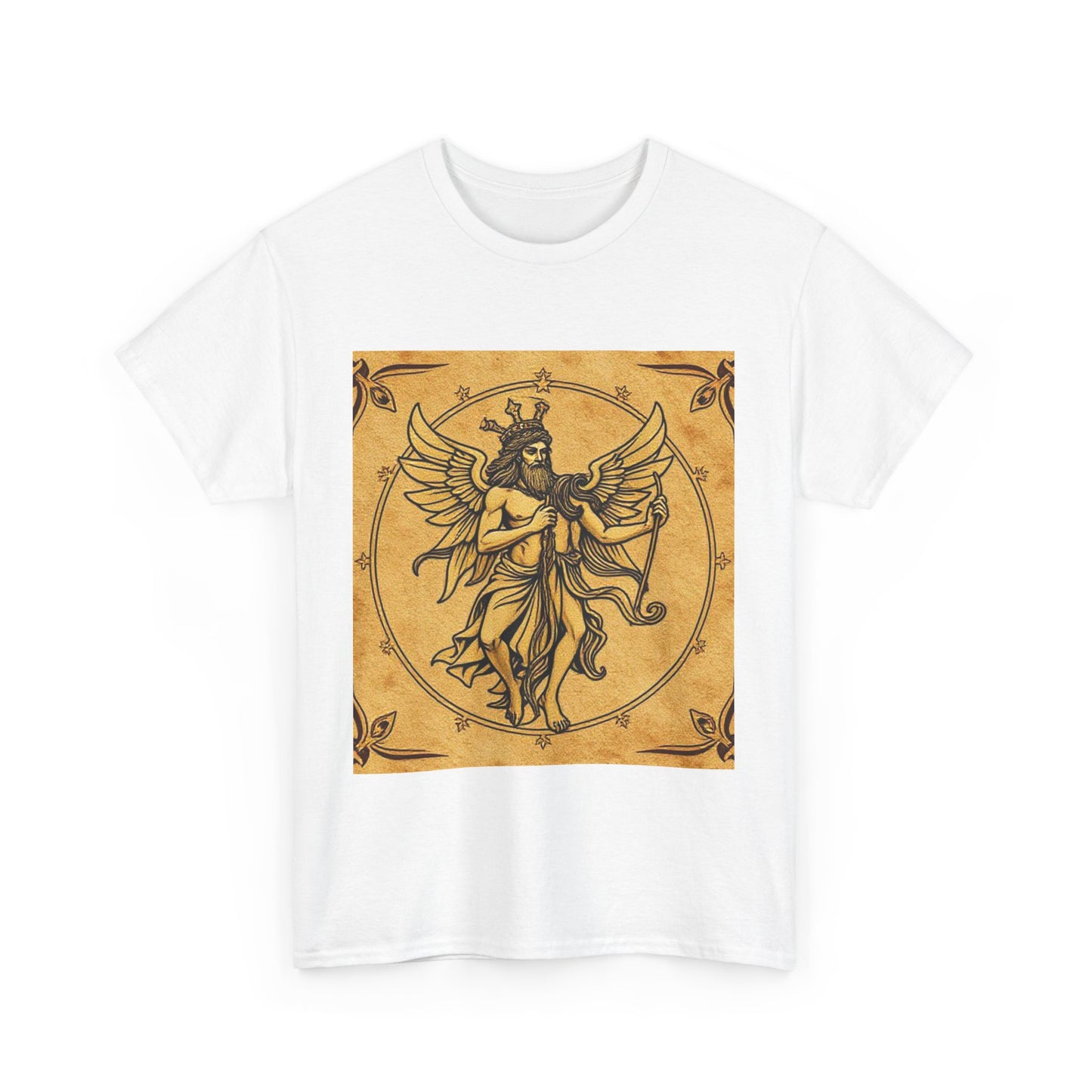 Unisex Heavy Cotton T-Shirt, Pencil Art v1, Gemini Zodiac Design