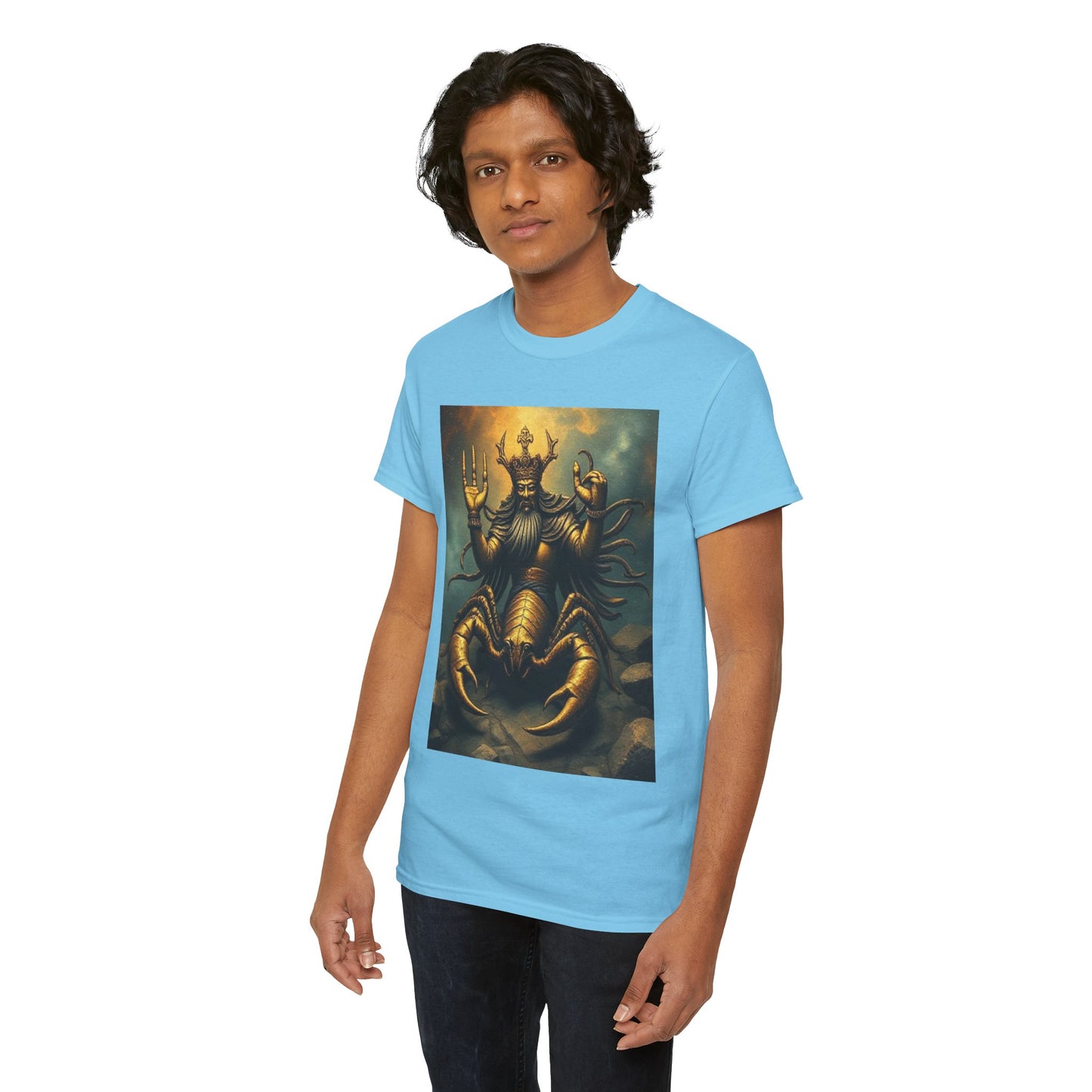 Unisex Heavy Cotton T-Shirt, Desert Scorpio King, Zodiac Design