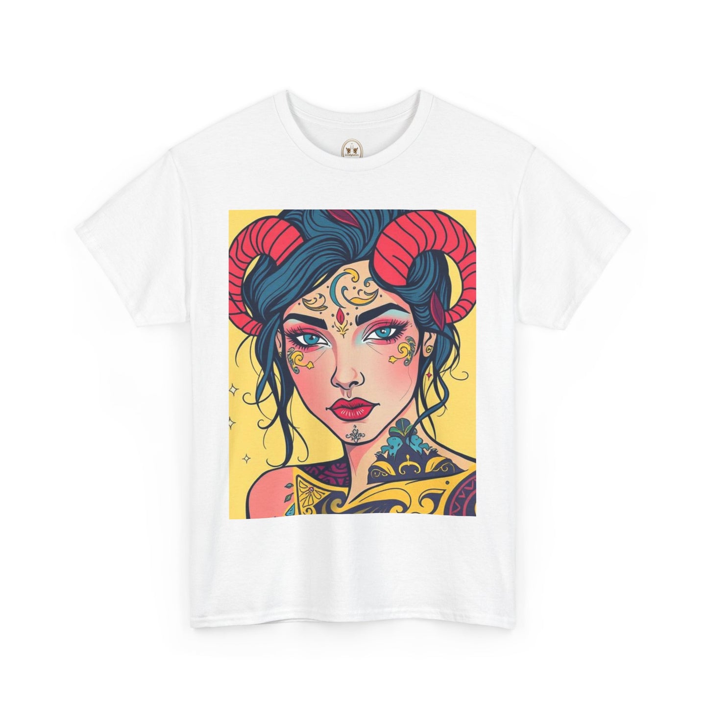 Unisex Heavy Cotton T-Shirt, Aries, Zodiac, Sexy Art