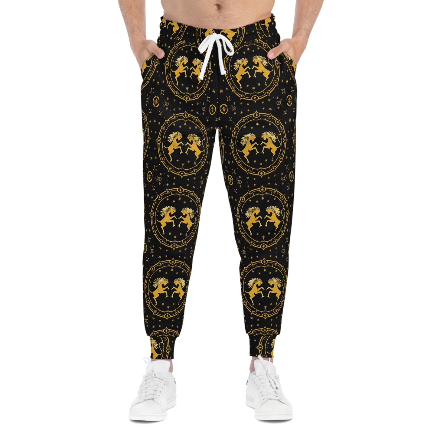 Athletic Joggers, Zodiac Design, Pattern, Gemini, AOP