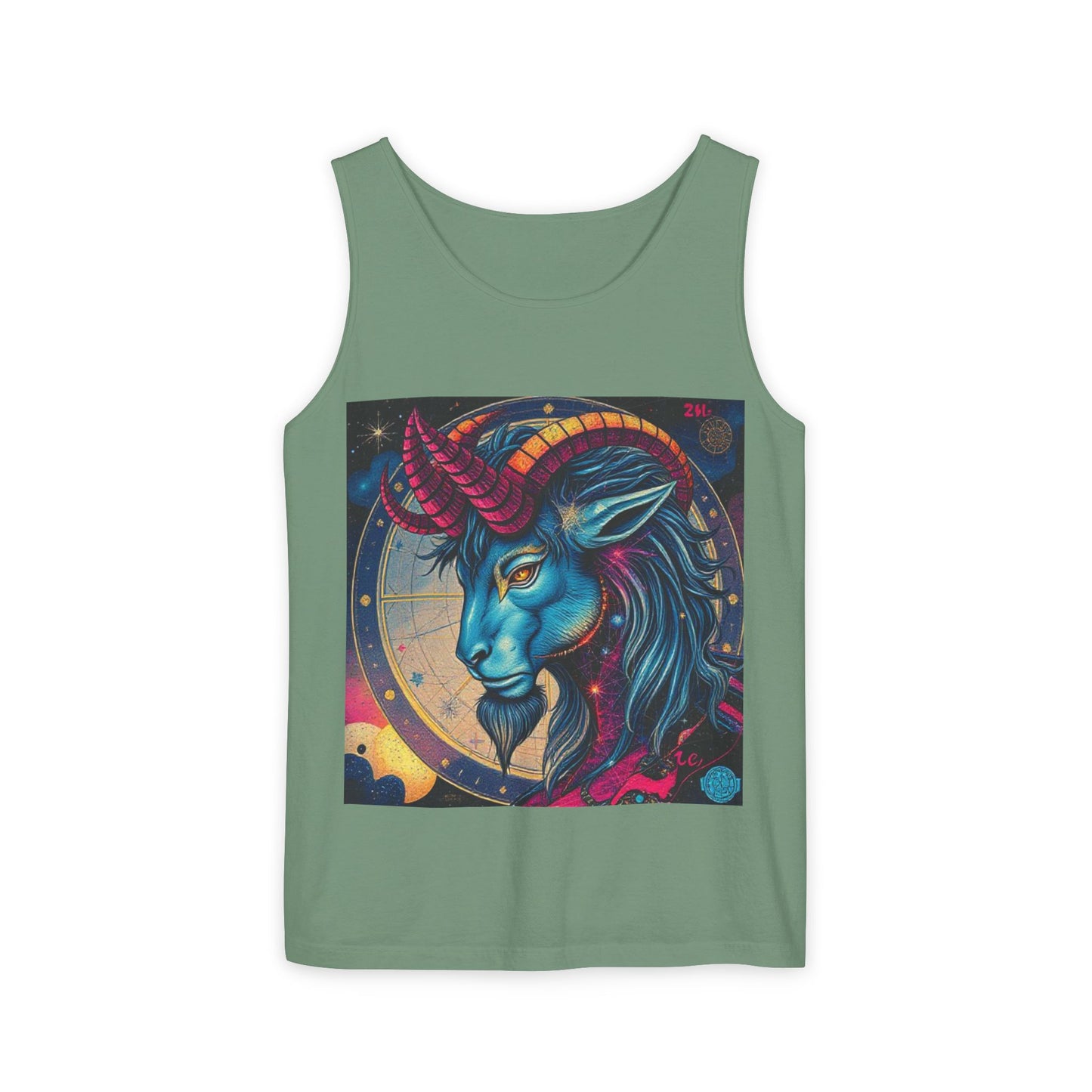 Unisex Garment-Dyed, Tank Top, Capricorn, Pop Art, 100% US cotton