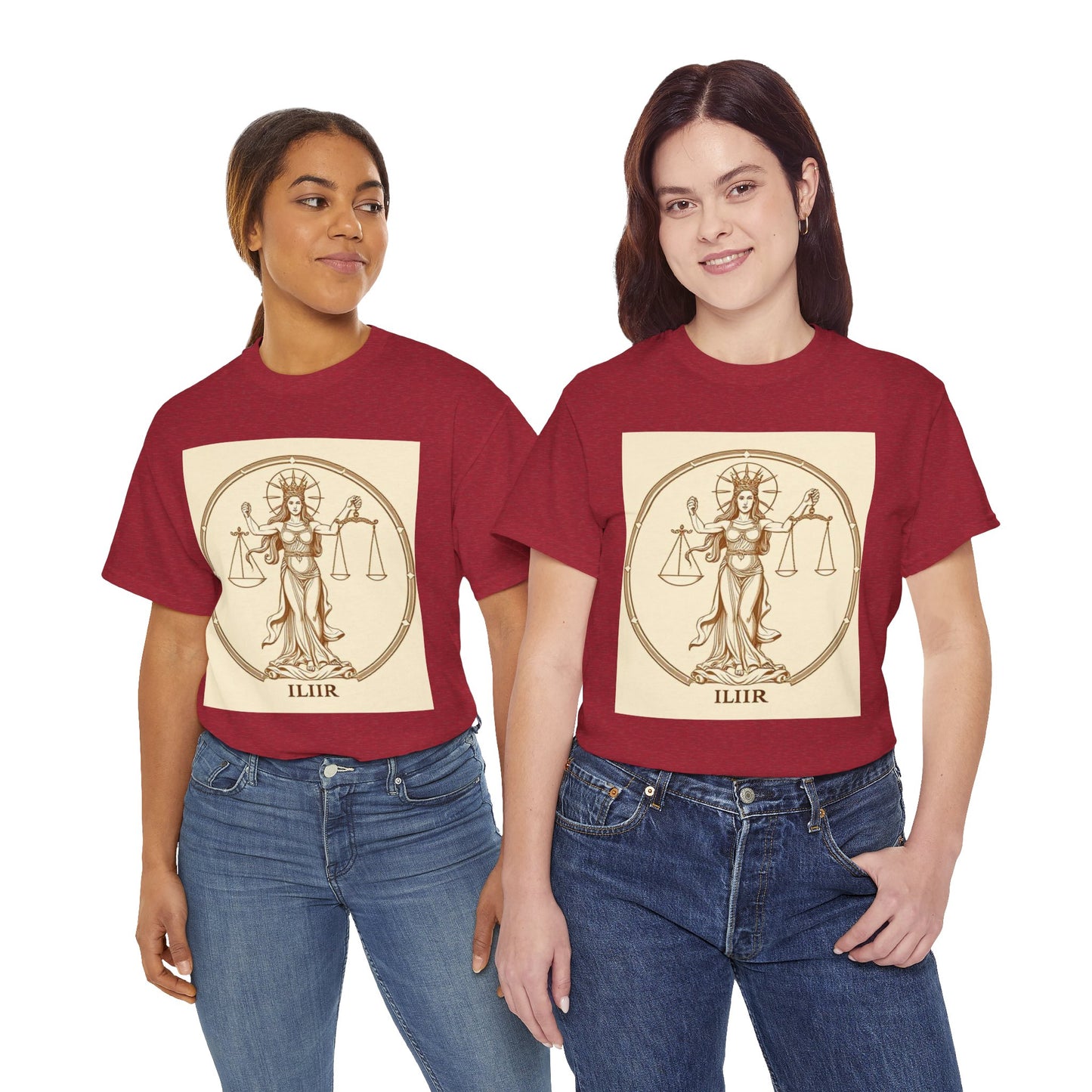 Unisex Heavy Cotton T-Shirt, Libra Goddess v1, Zodiac Design
