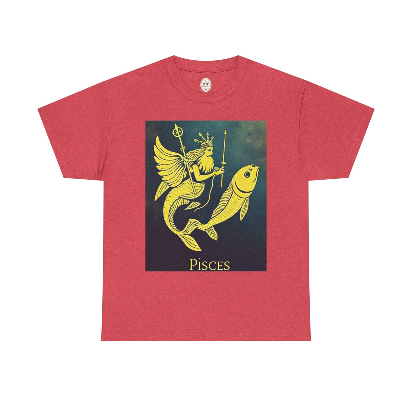 Unisex Heavy Cotton T-Shirt, Pisces Quuen v1, Zodiac Design