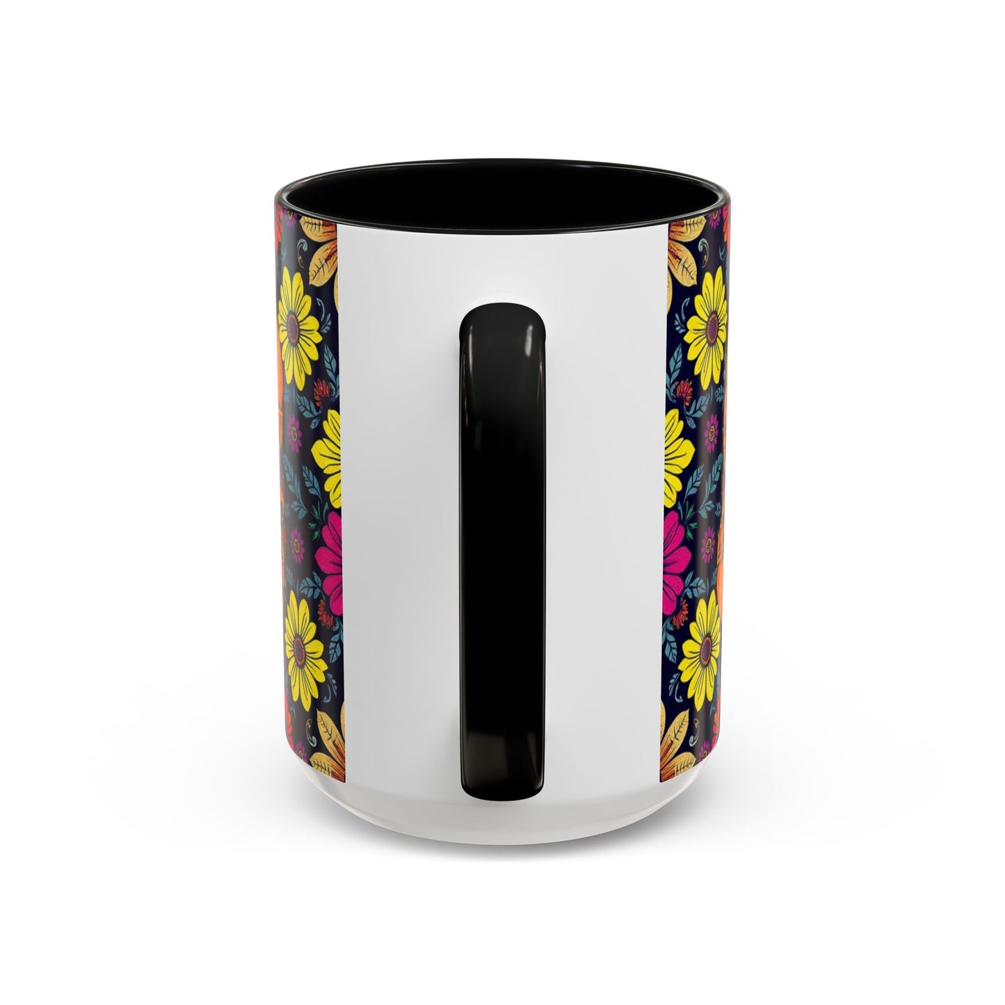 Accent Coffee Mug, Scorpio, Zodiac v3. Flower Pattern, (11, 15oz)