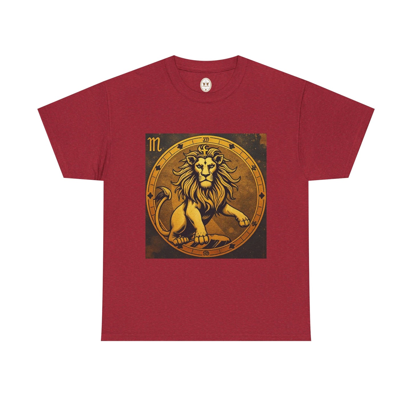 Unisex Heavy Cotton T-Shirt, Gold Lion v1, Leo Zodiac Design