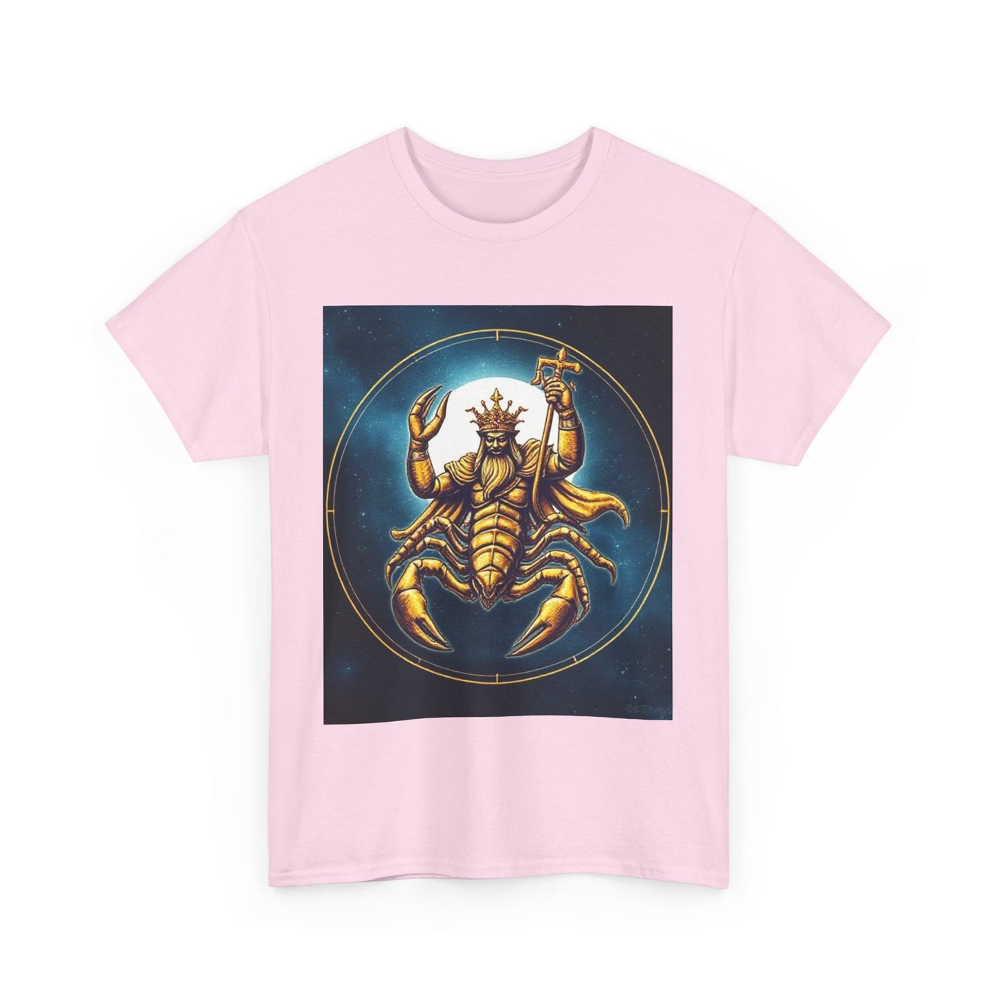 Unisex Heavy Cotton T-Shirt, Moon v1, Scorpio Zodiac Design