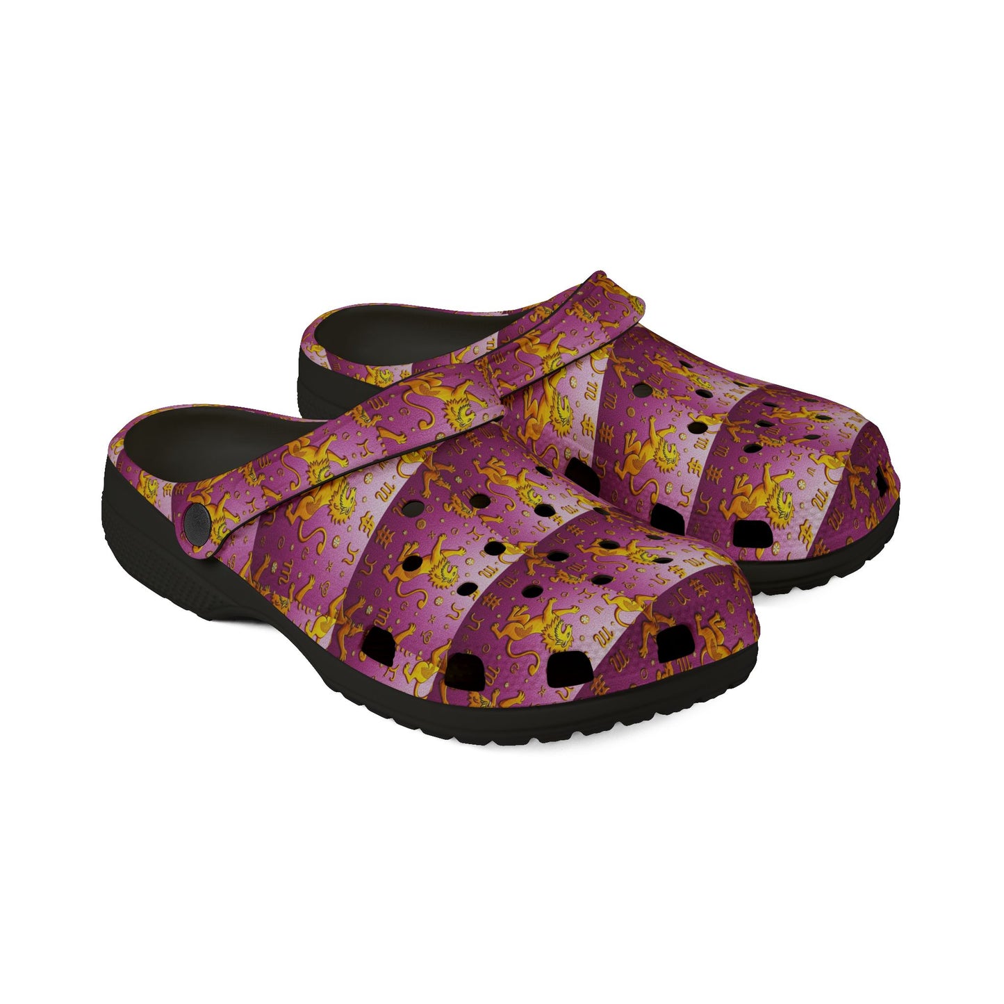 EVA Foam Rubber Shoes, (AOP), Leo, Zodiac v2, Pattern