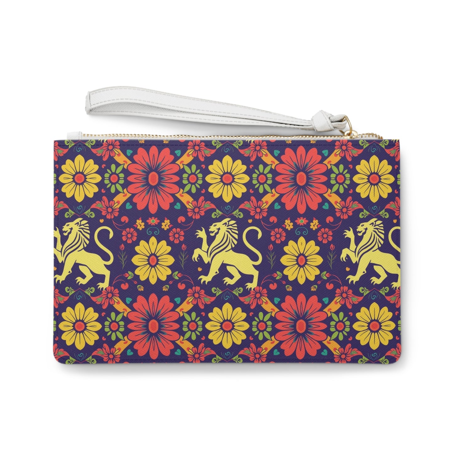 Clutch Bag, Leo, Zodiac v1, Flower Pattern