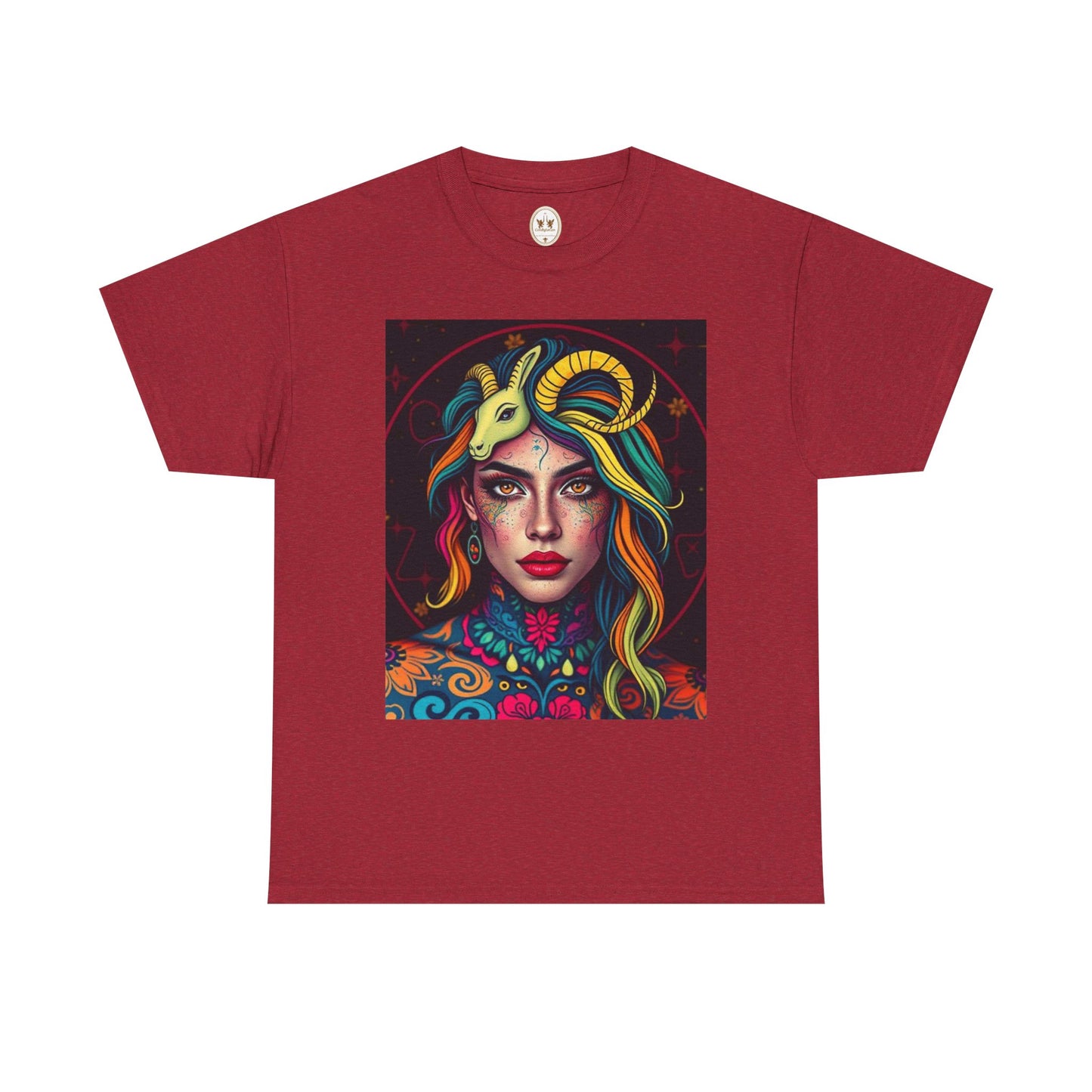 Unisex Heavy Cotton T-Shirt, Capricorn, Zodiac v2, Sexy Art