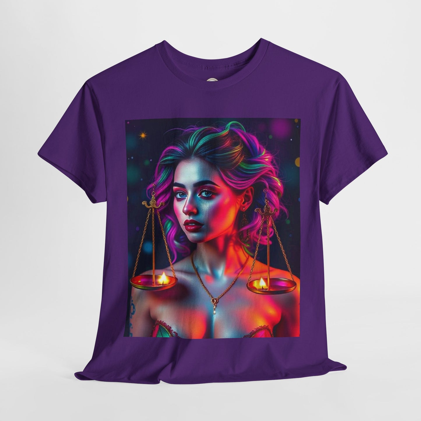 Unisex Heavy Cotton T-Shirt, Libra, Zodiac v3, Sexy Art