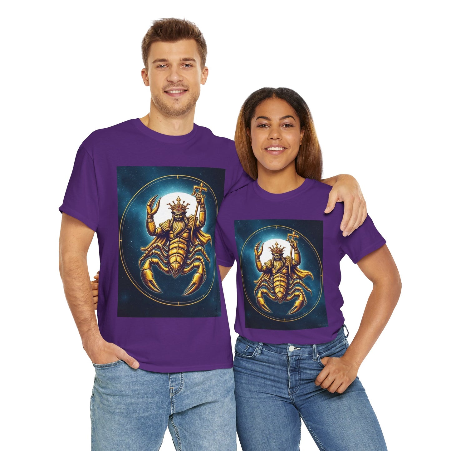 Unisex Heavy Cotton T-Shirt, Moon, Scorpio Zodiac Design