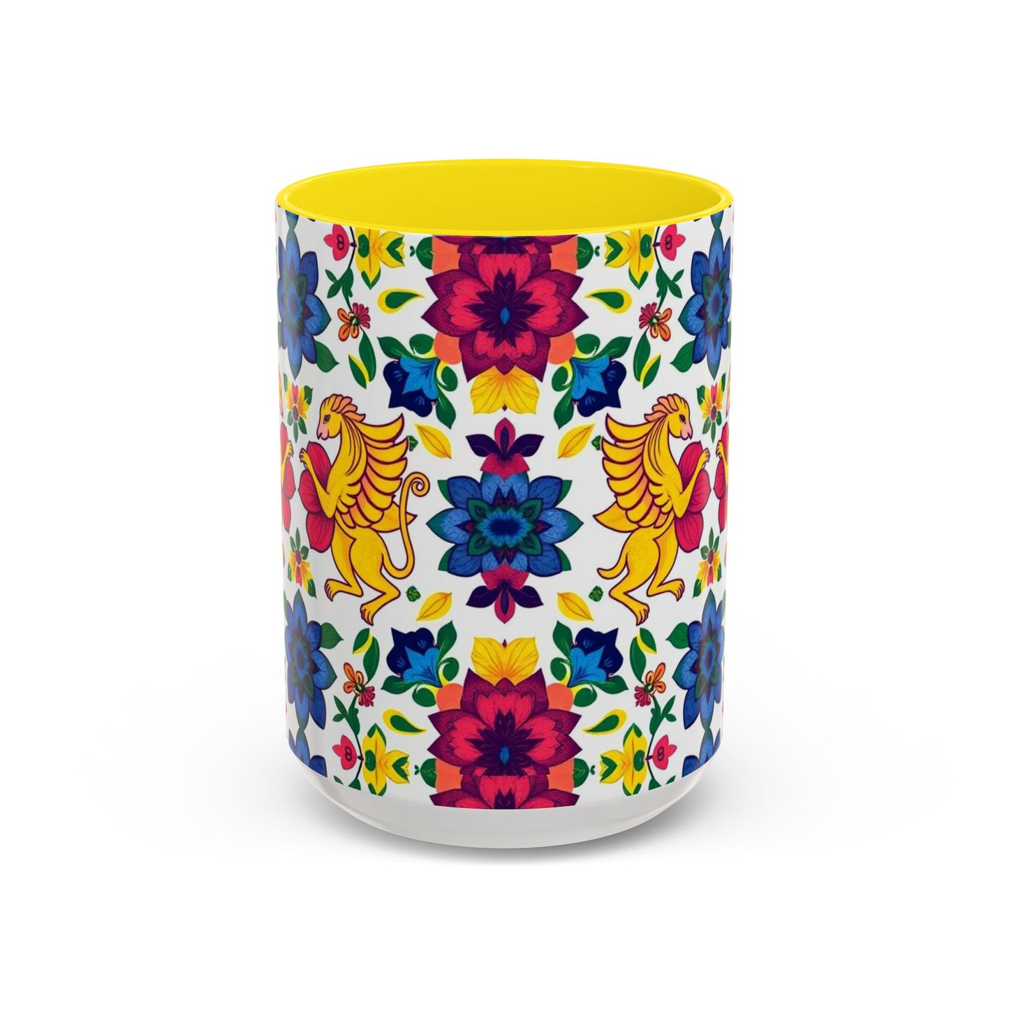 Accent Coffee Mug, Gemini, Zodiac, Flower Pattern, (11, 15oz)