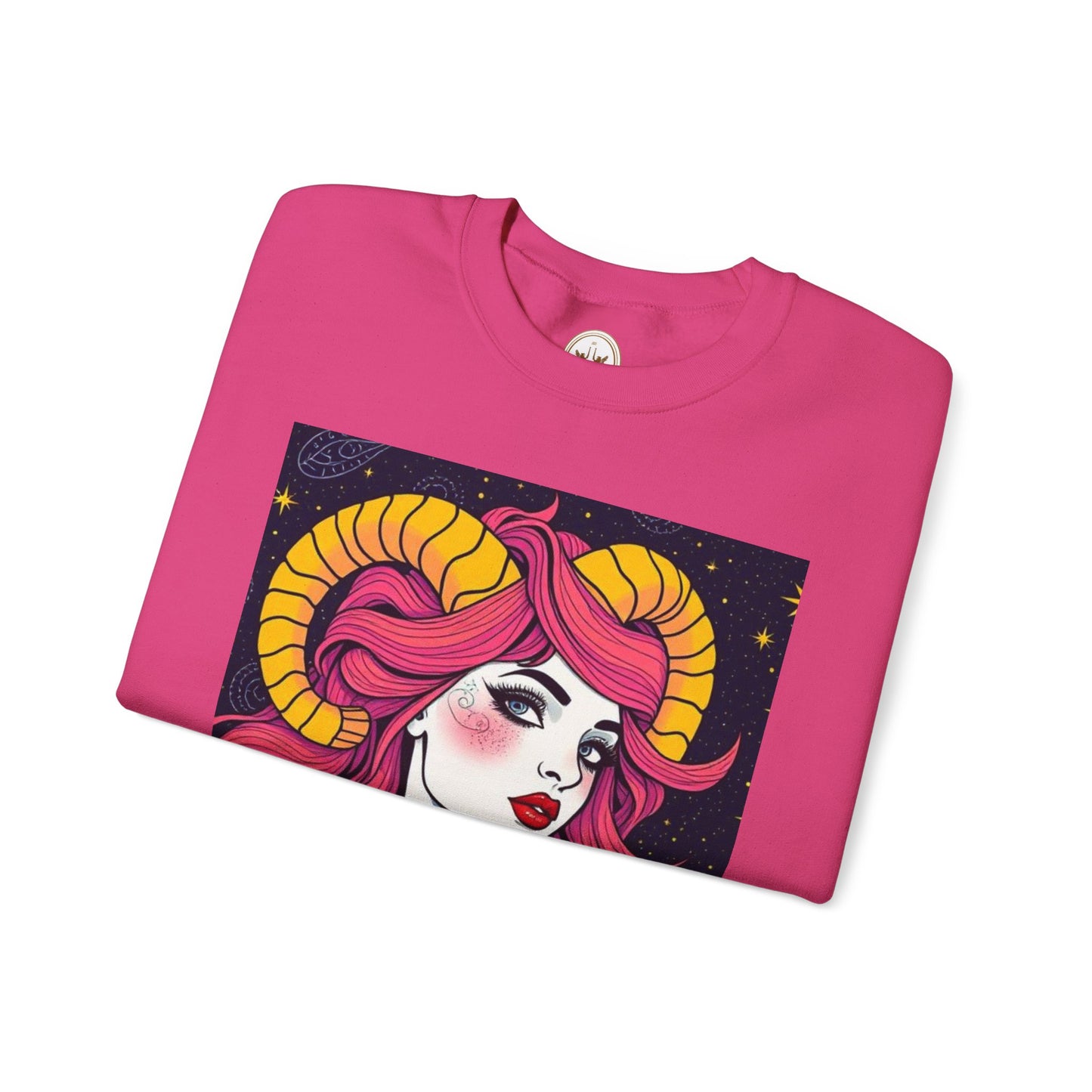 Unisex Heavy Blend™ Crewneck Sweatshirt, Aries, Zodiac, Sexy Pattern