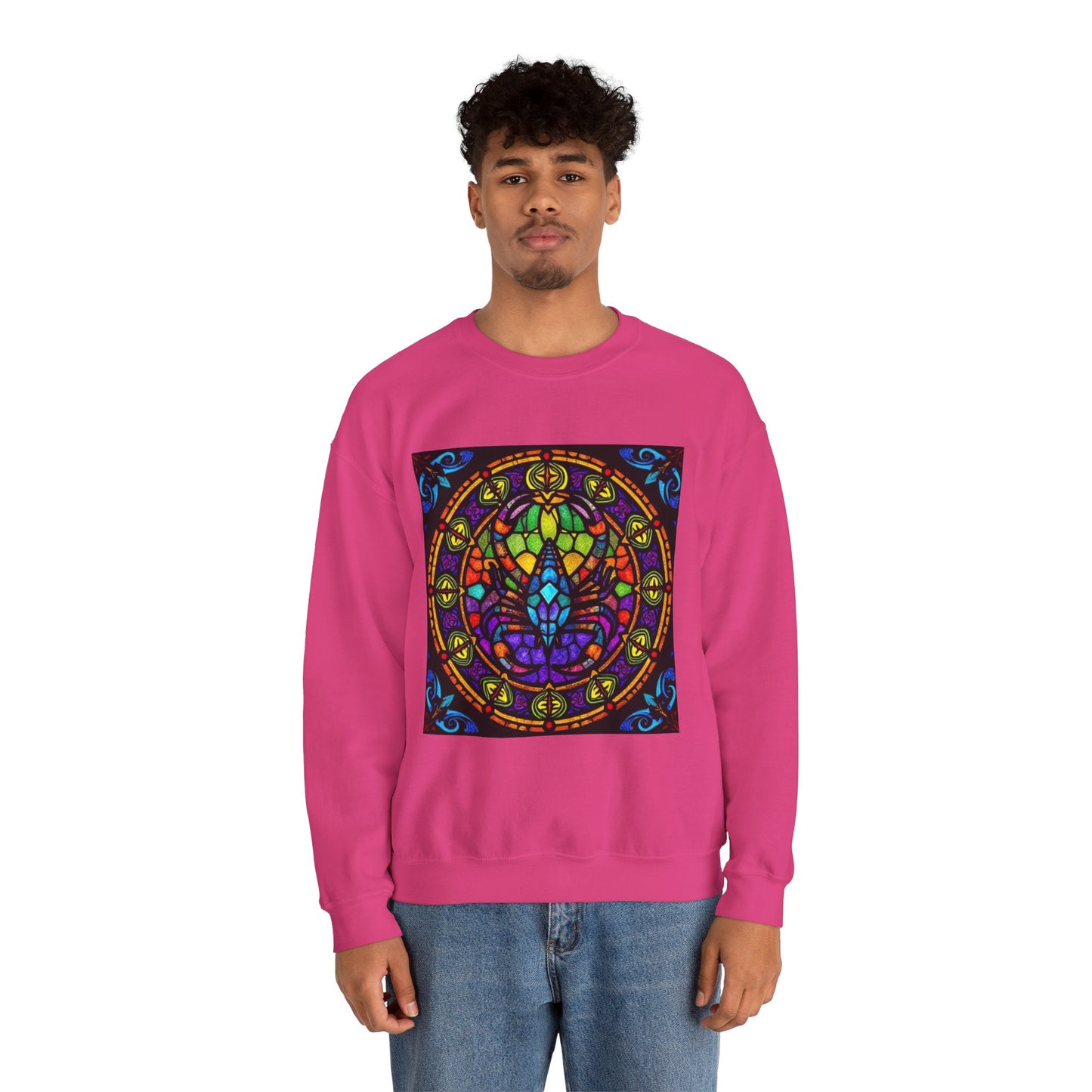 Unisex Heavy Blend™ Crewneck Sweatshirt, Glass 1, Scorpio Zodiac Design