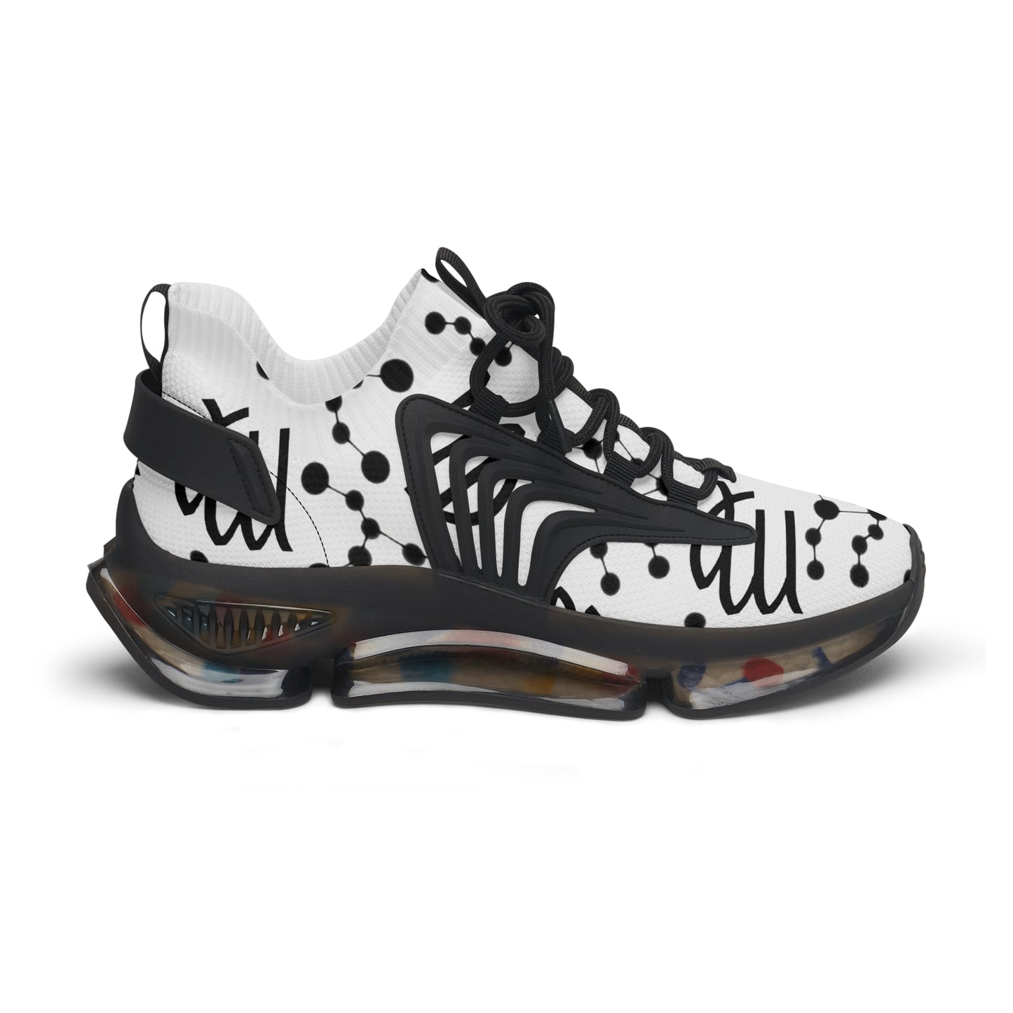 Women's Mesh Sneakers, Constellation & Symbol, Virgo Zodiac Sign, AOP