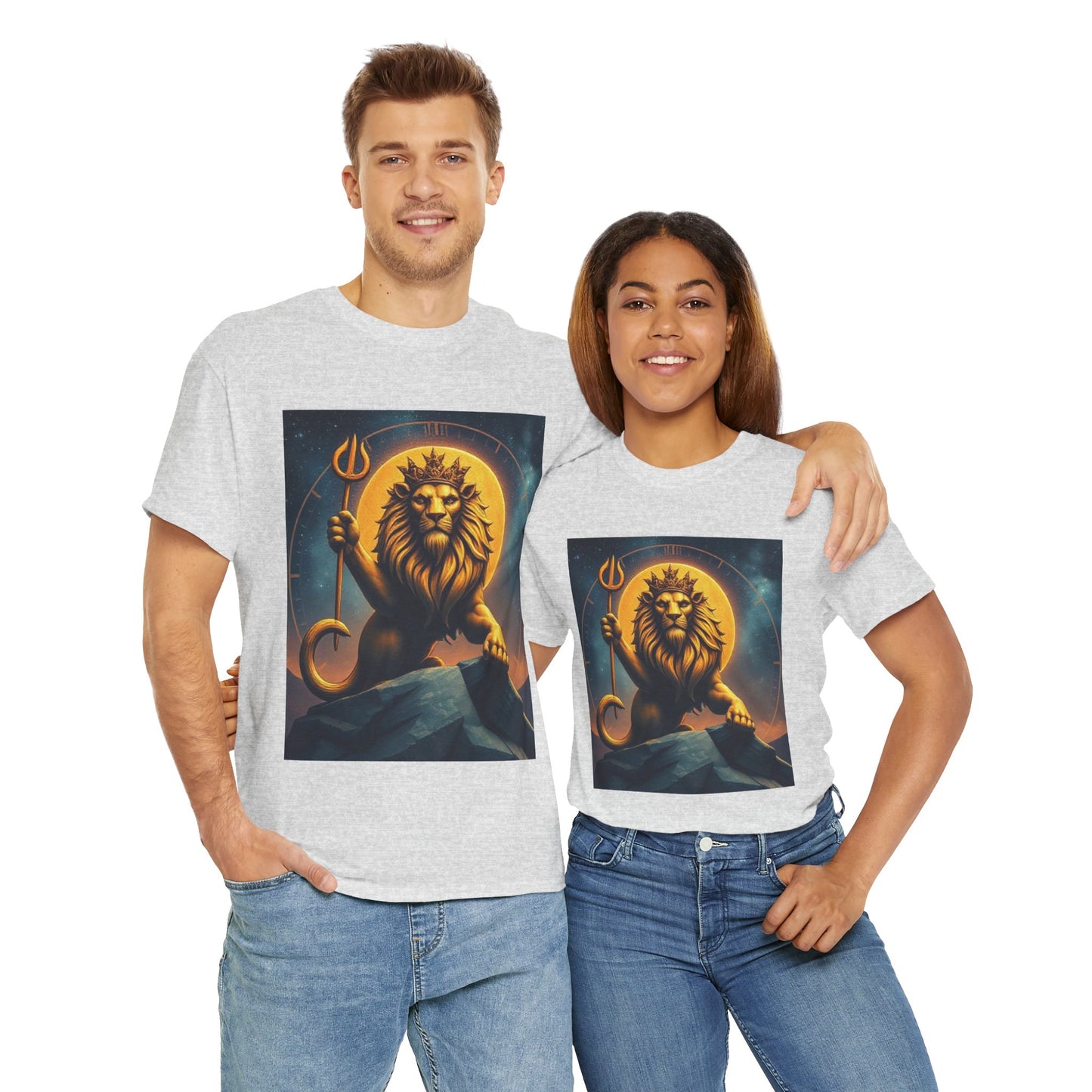 Unisex Heavy Cotton T-Shirt, King of Lion v3, Leo Zodiac Design