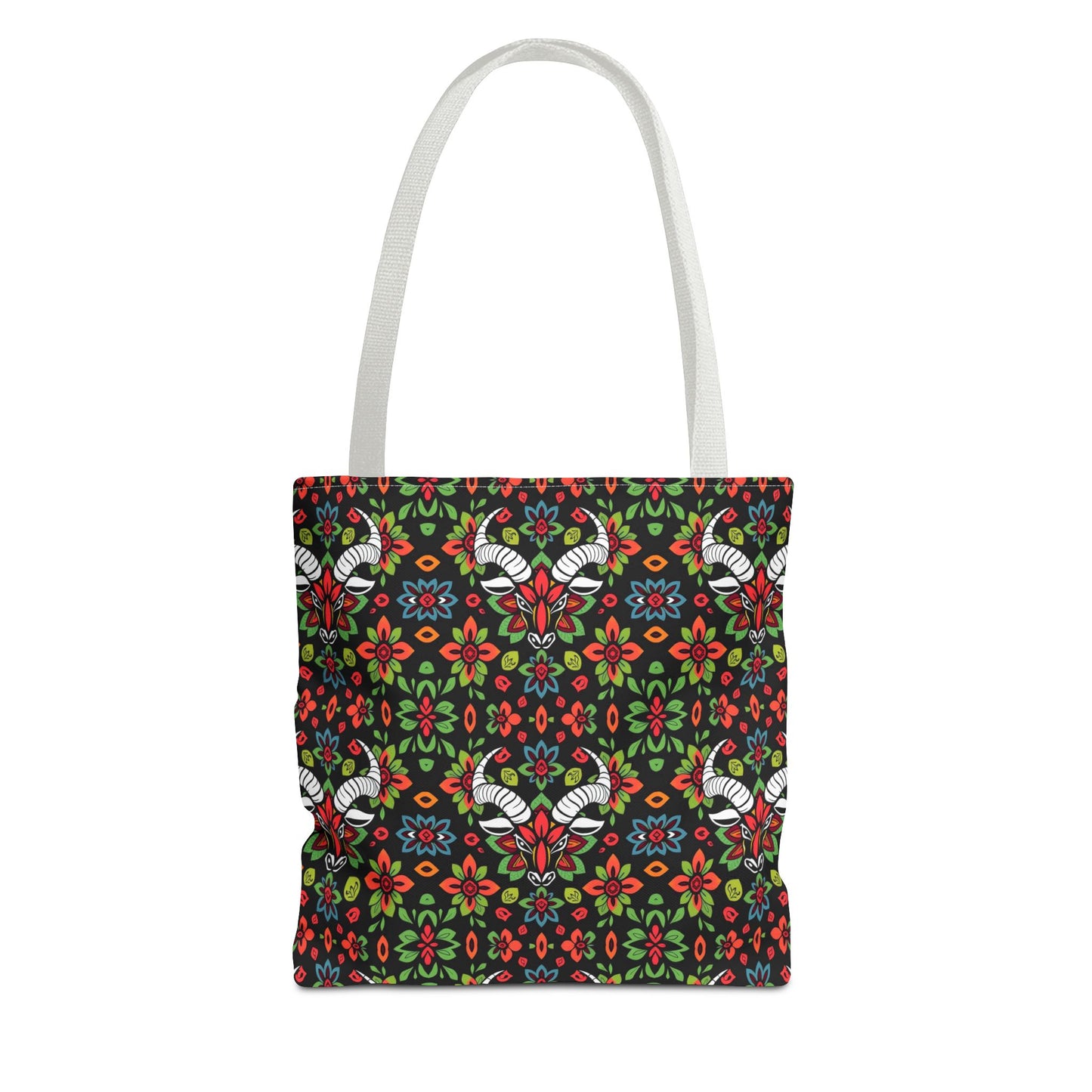 Tote Bag (AOP), Taurus, Zodiac v1, Flower Pattern