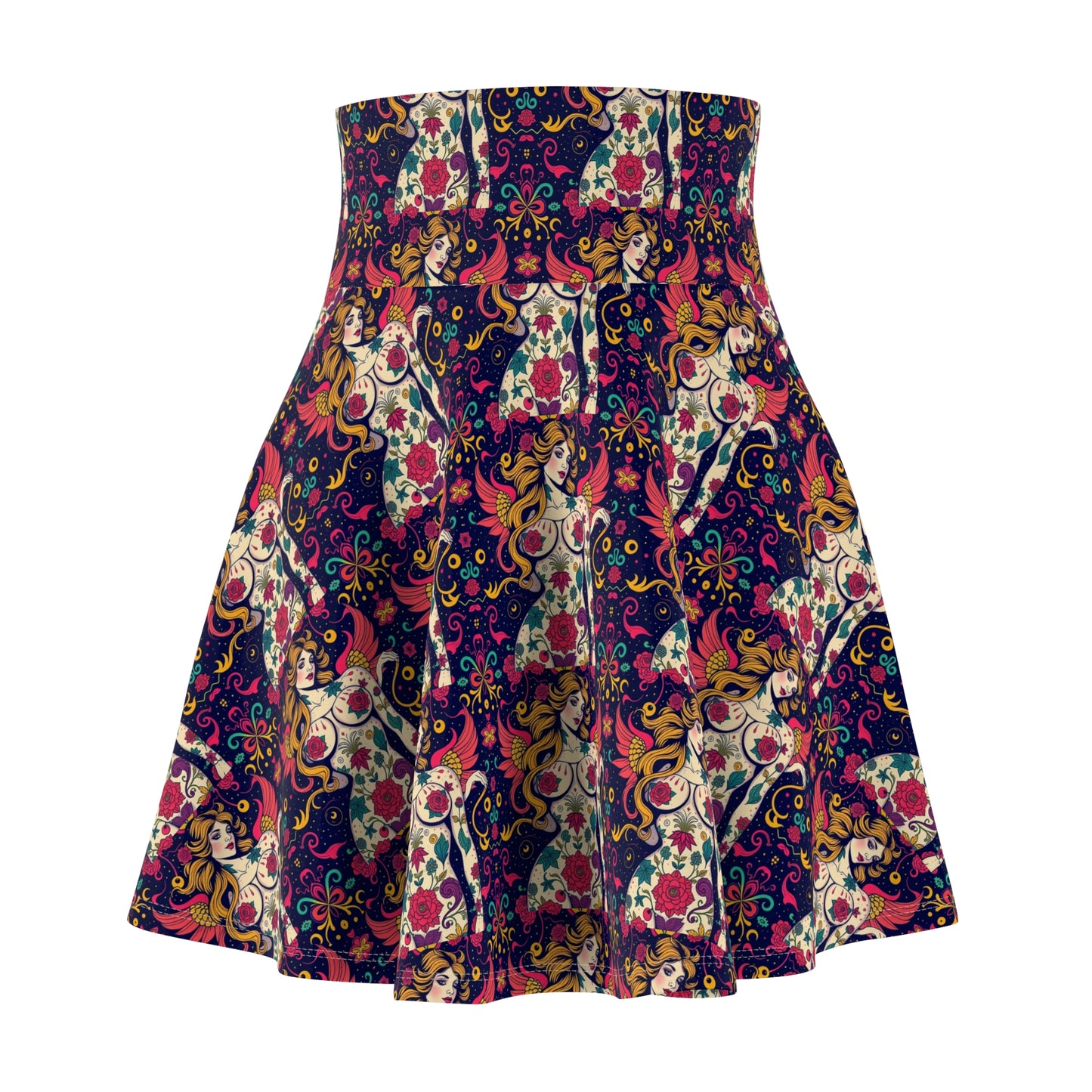 Women's Skater Skirt, (AOP), Gemini, Zodiac v1, Sexy Pattern