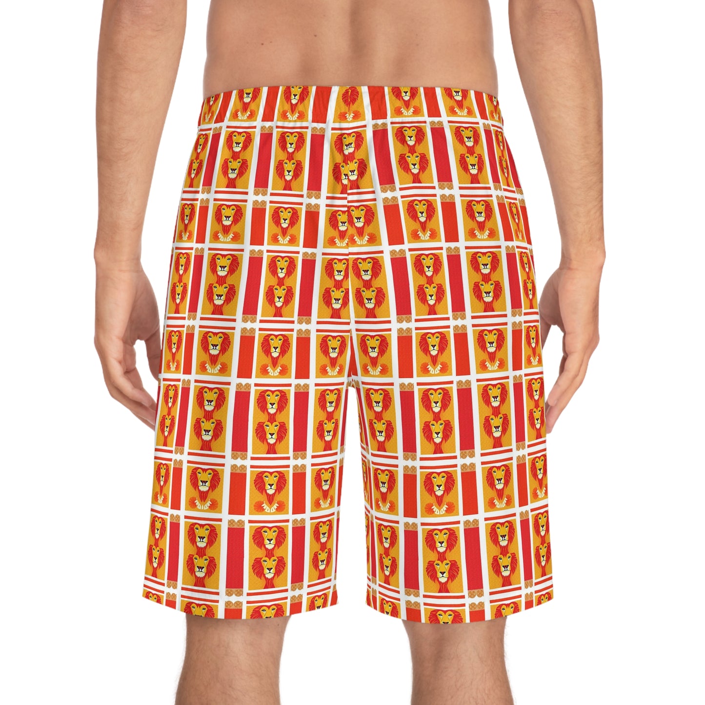 Men's Board Shorts, (AOP), Leo, Zodiac, Shape Pattern