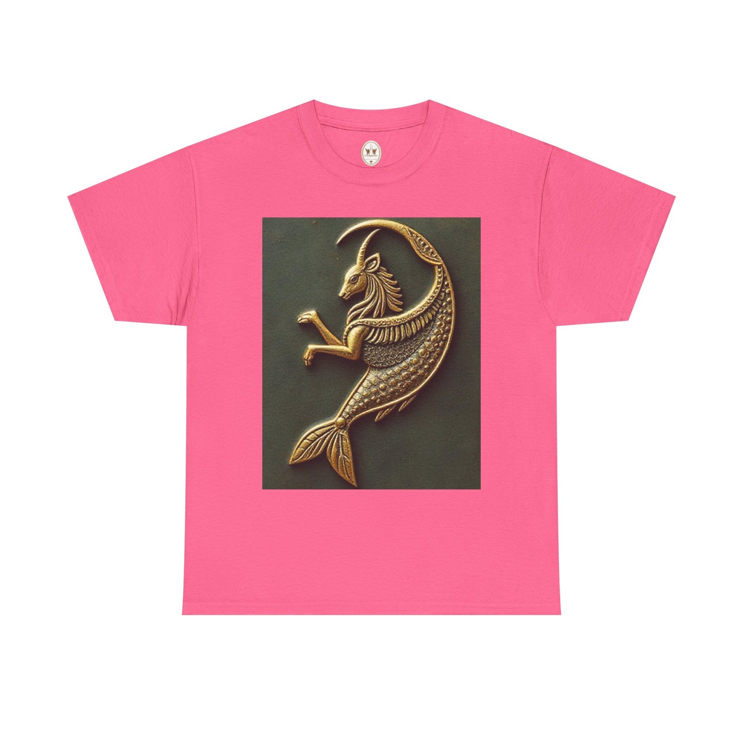 Unisex Heavy Cotton T-Shirt, Capricorn Animal v1, Symbol, Zodiac Design