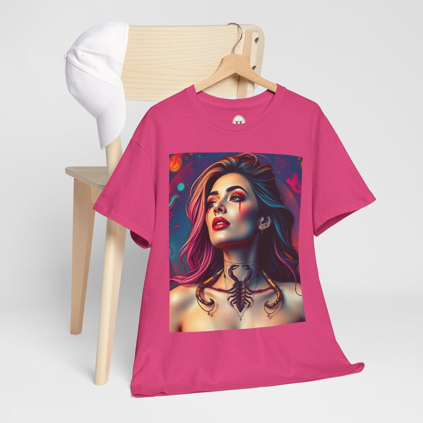 Unisex Heavy Cotton T-Shirt, Scorpio, Zodiac v1, Sexy Art