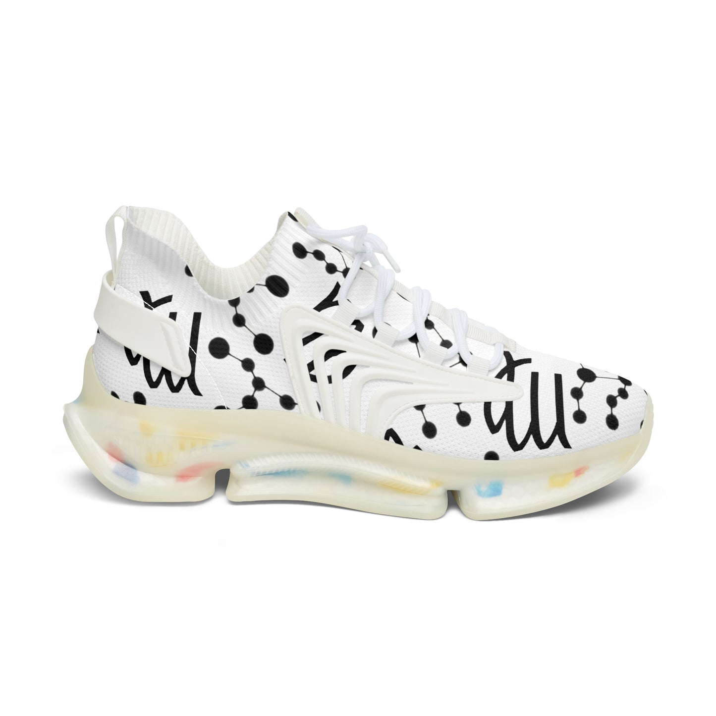 Women's Mesh Sneakers, Constellation & Symbol, Virgo Zodiac Sign, AOP