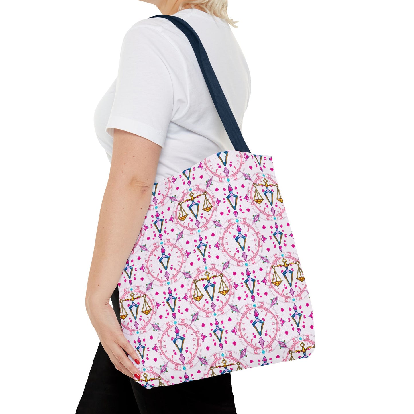 Tote Bag (AOP), Libra, Zodiac, Jewel Pattern