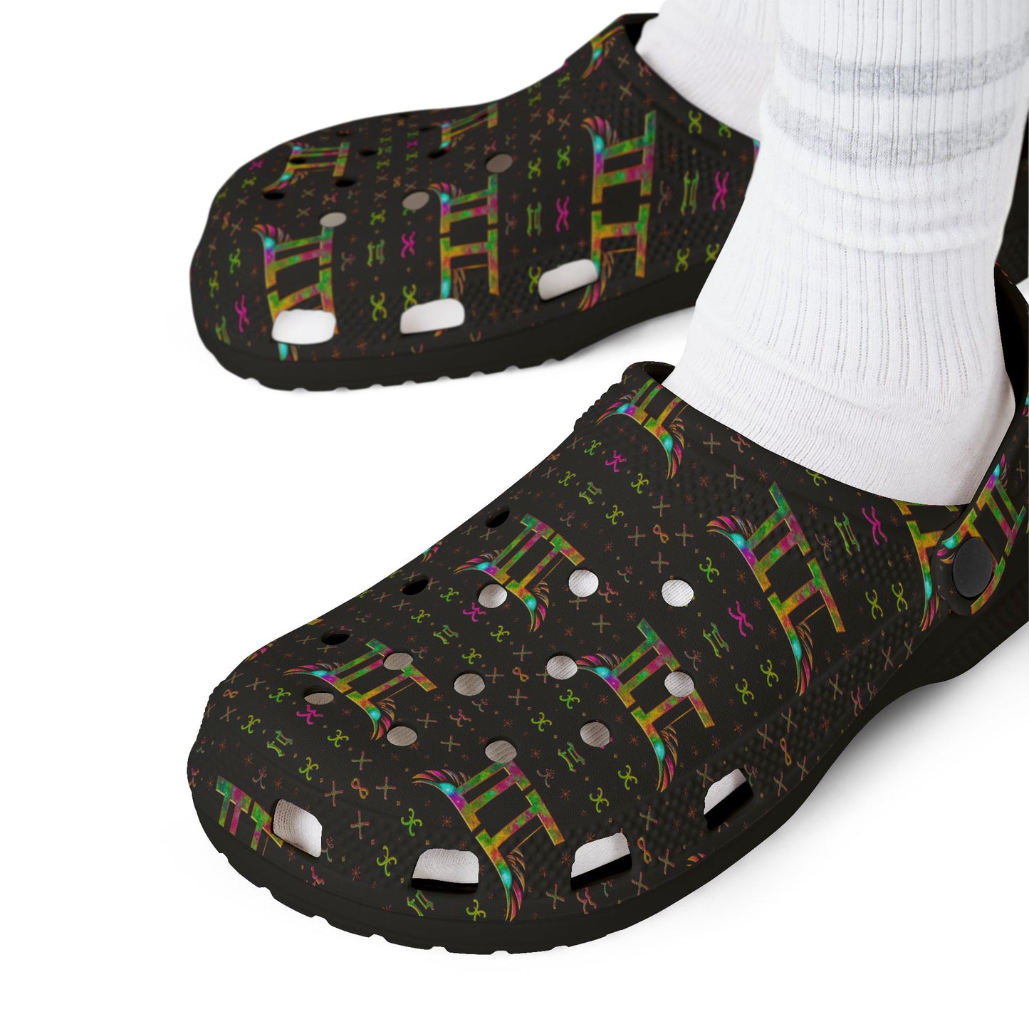 EVA Foam Rubber Shoes, (AOP), Gemini, Zodiac v3, Pattern