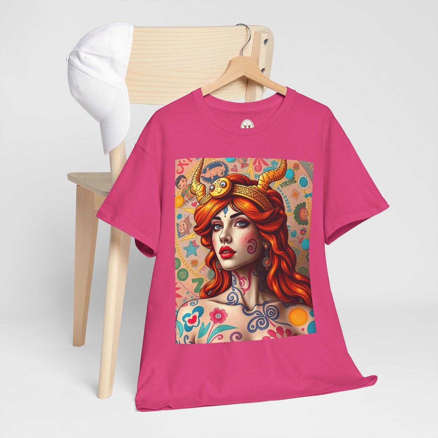 Unisex Heavy Cotton T-Shirt, Virgo, Zodiac v1, Sexy Art