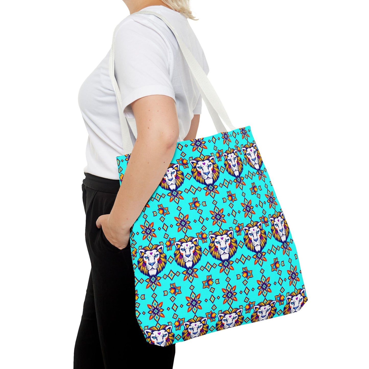 Tote Bag (AOP), Leo, Zodiac v1, Jewel Pattern