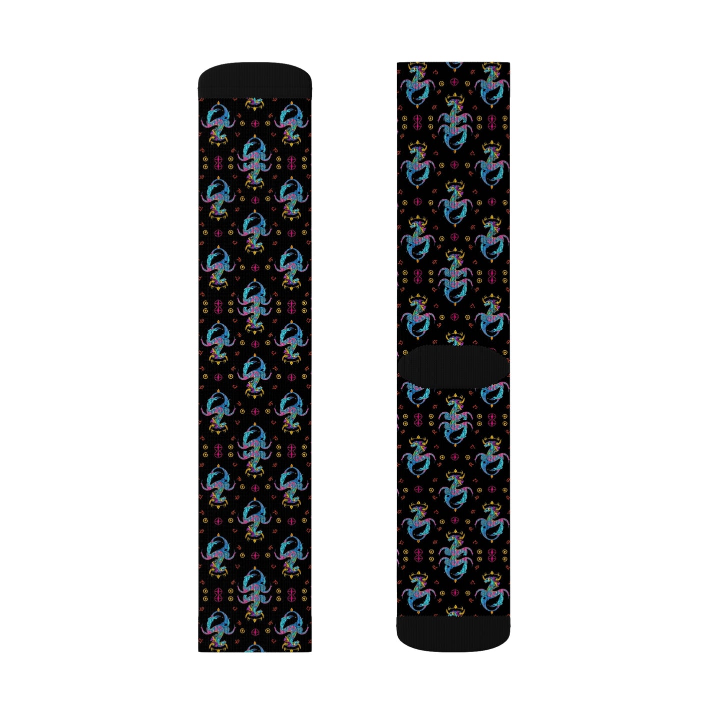 Sublimation Socks, Aquarius, Zodiac v3, Jewel Pattern