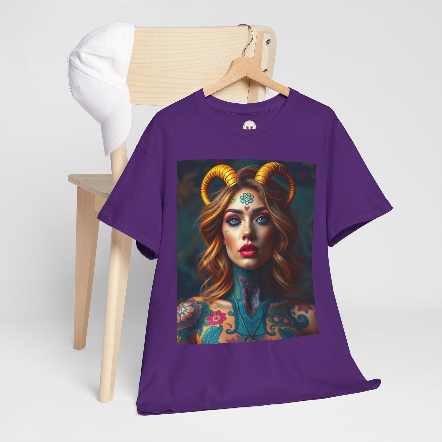 Unisex Heavy Cotton T-Shirt, Capricorn, Zodiac v1, Sexy Art
