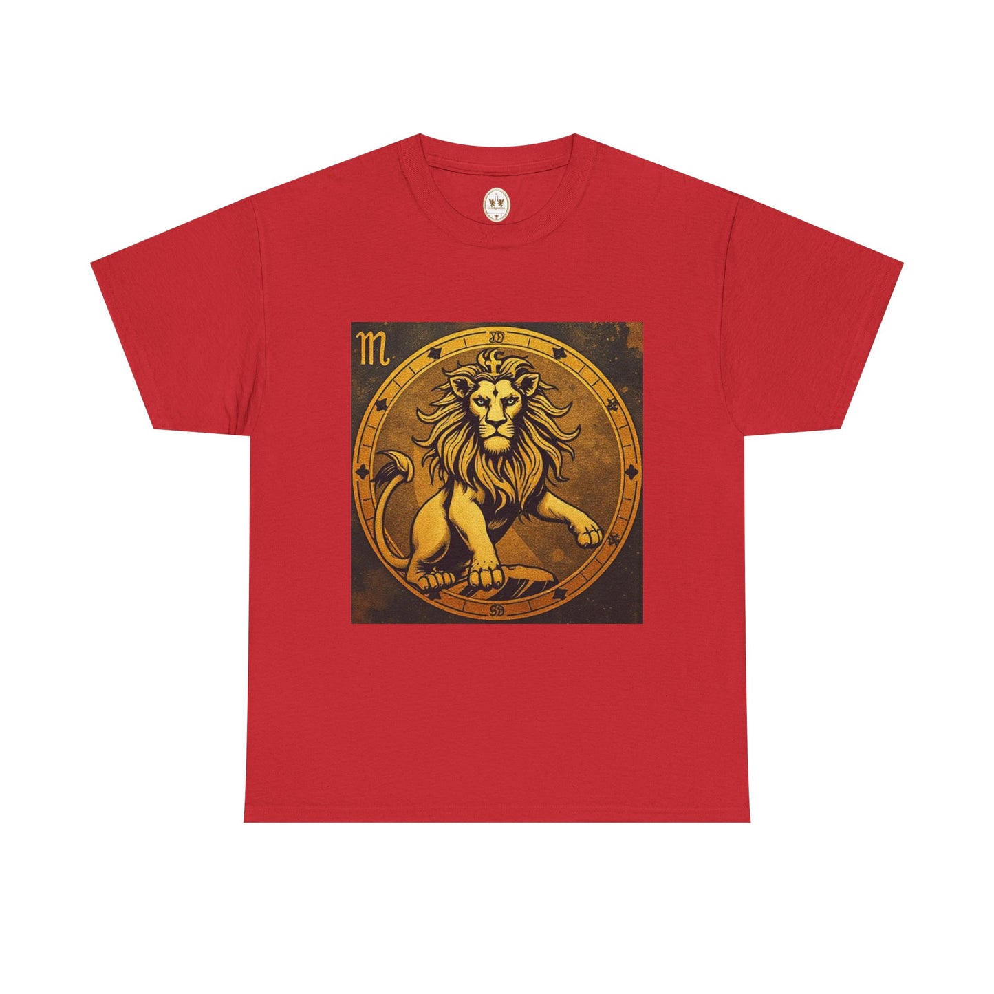 Unisex Heavy Cotton T-Shirt, Gold Lion v1, Leo Zodiac Design