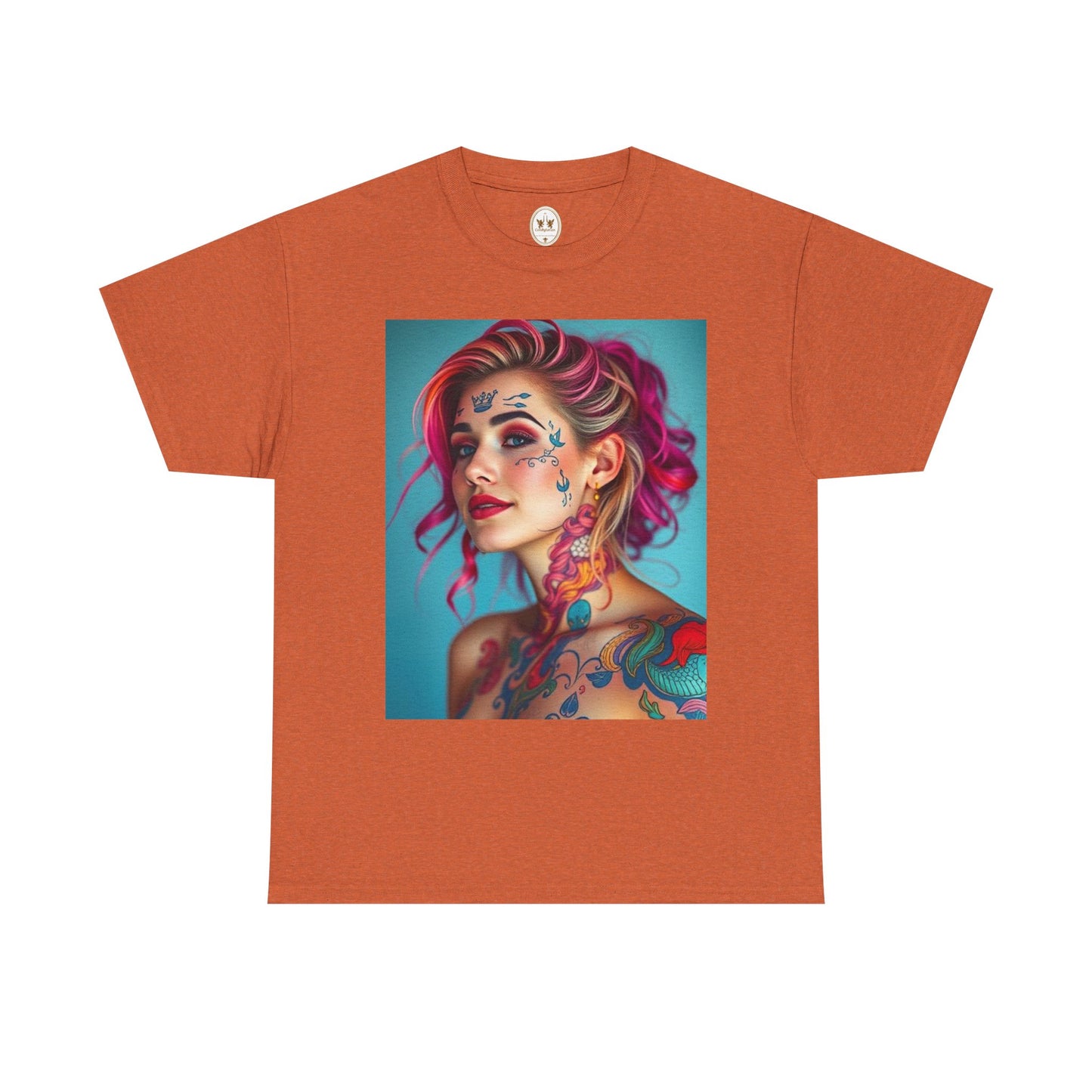 Unisex Heavy Cotton T-Shirt, Pisces, Zodiac v3, Sexy Art